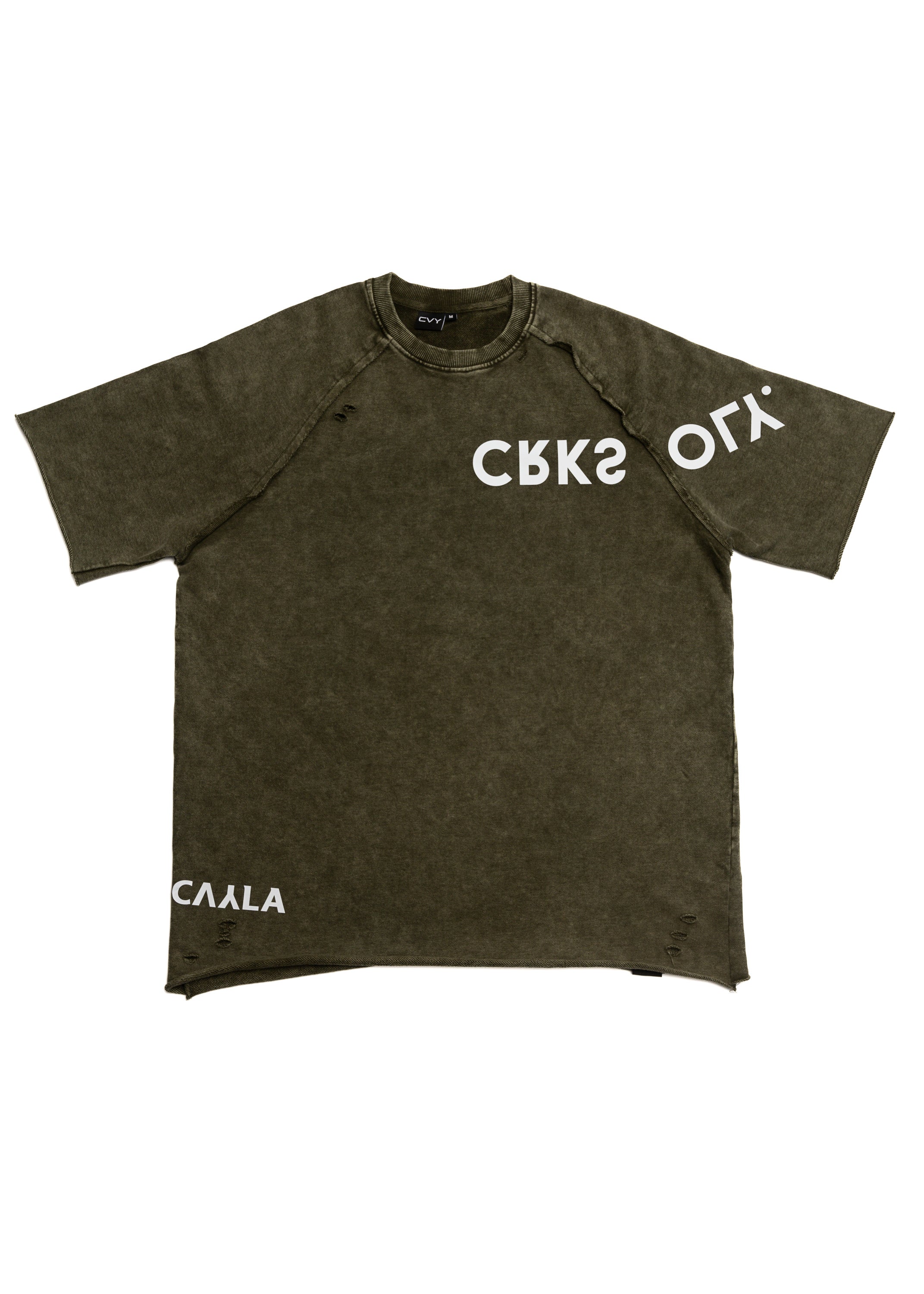 CRKSOLY. Men x CVYLA Green Oversize Tee, product photo 2
