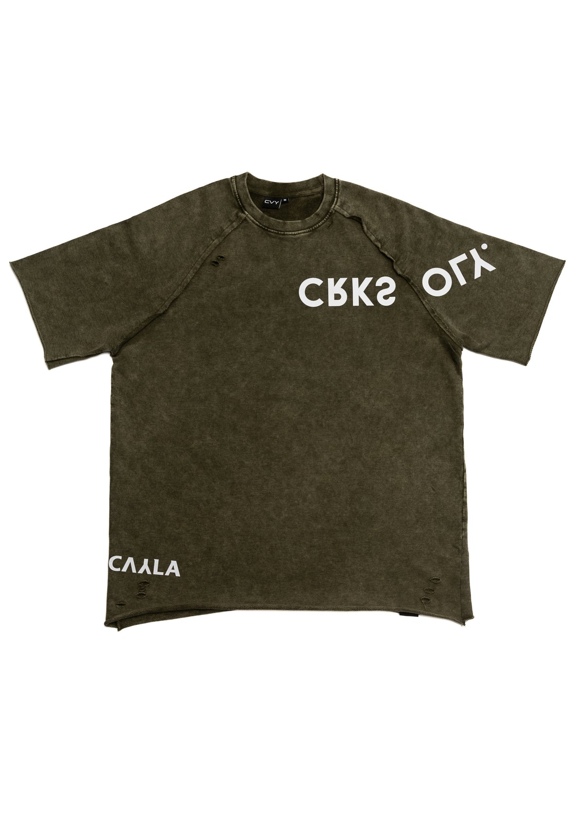CRKSOLY. Men x CVYLA Green Oversize Tee, product photo 2