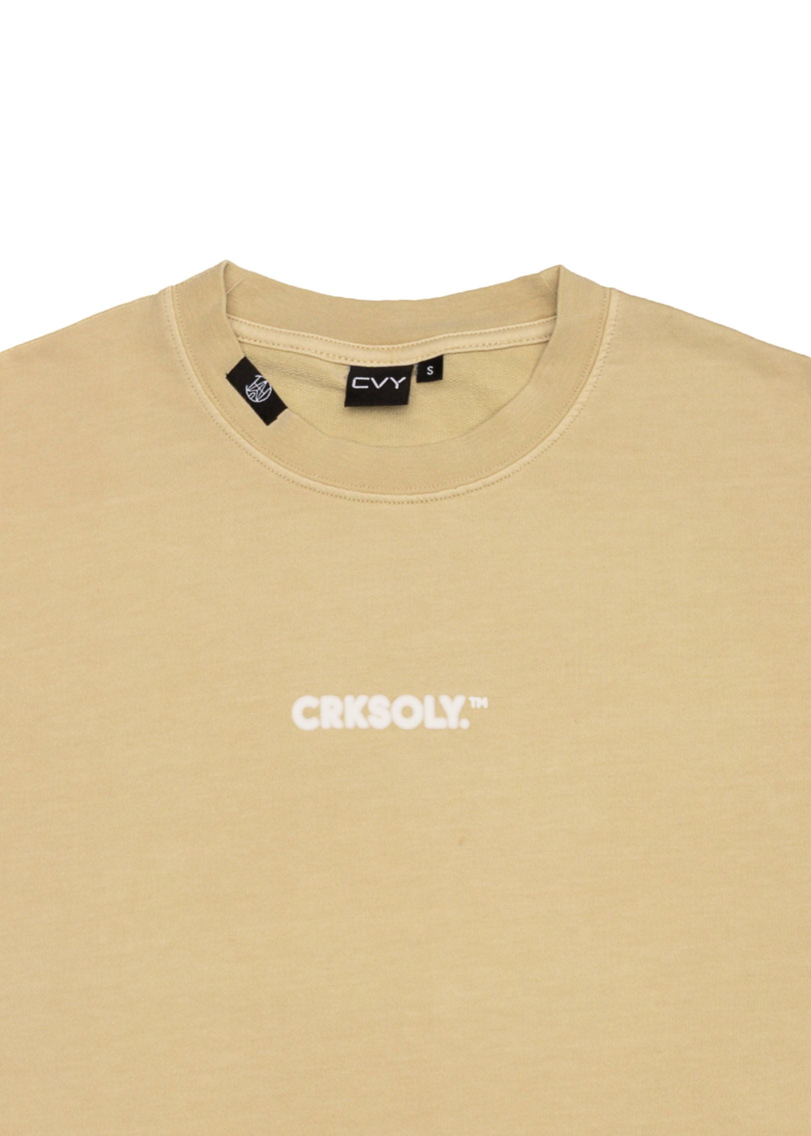 CRKSOLY. Women Oversized Cream Blur Cotton Tee, product photo 5