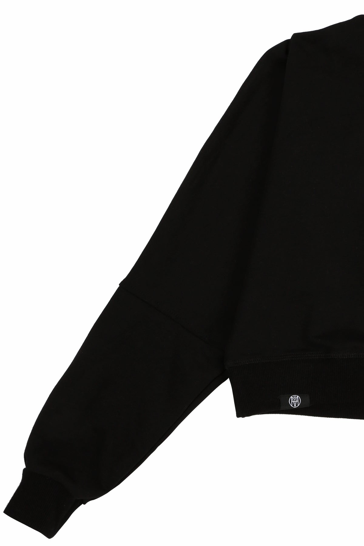 CVYLA Women Black Drop Shoulder Crop Pullover, product photo 4