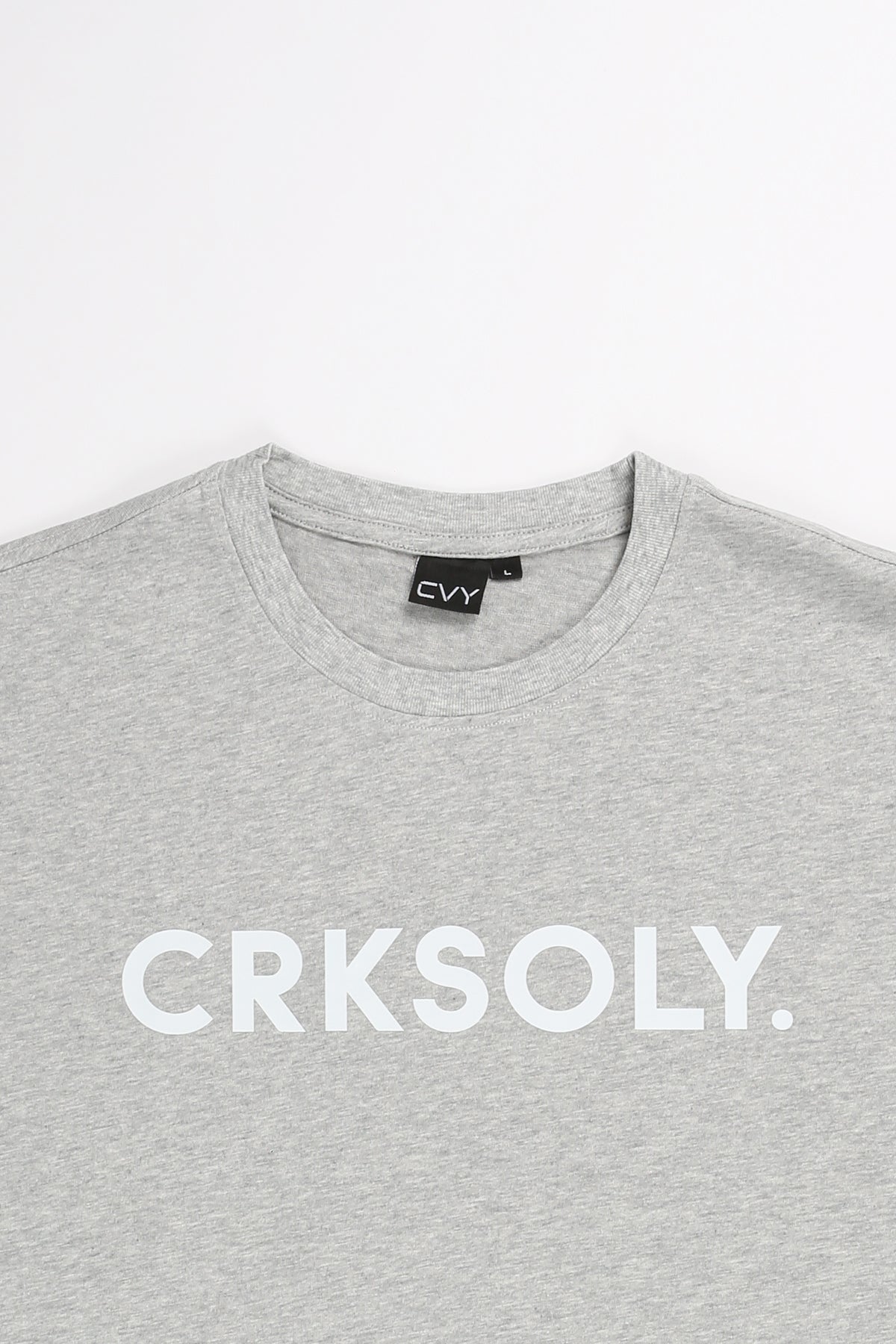 CRKSOLY. Men Gray Cotton T-Shirt, product photo 3