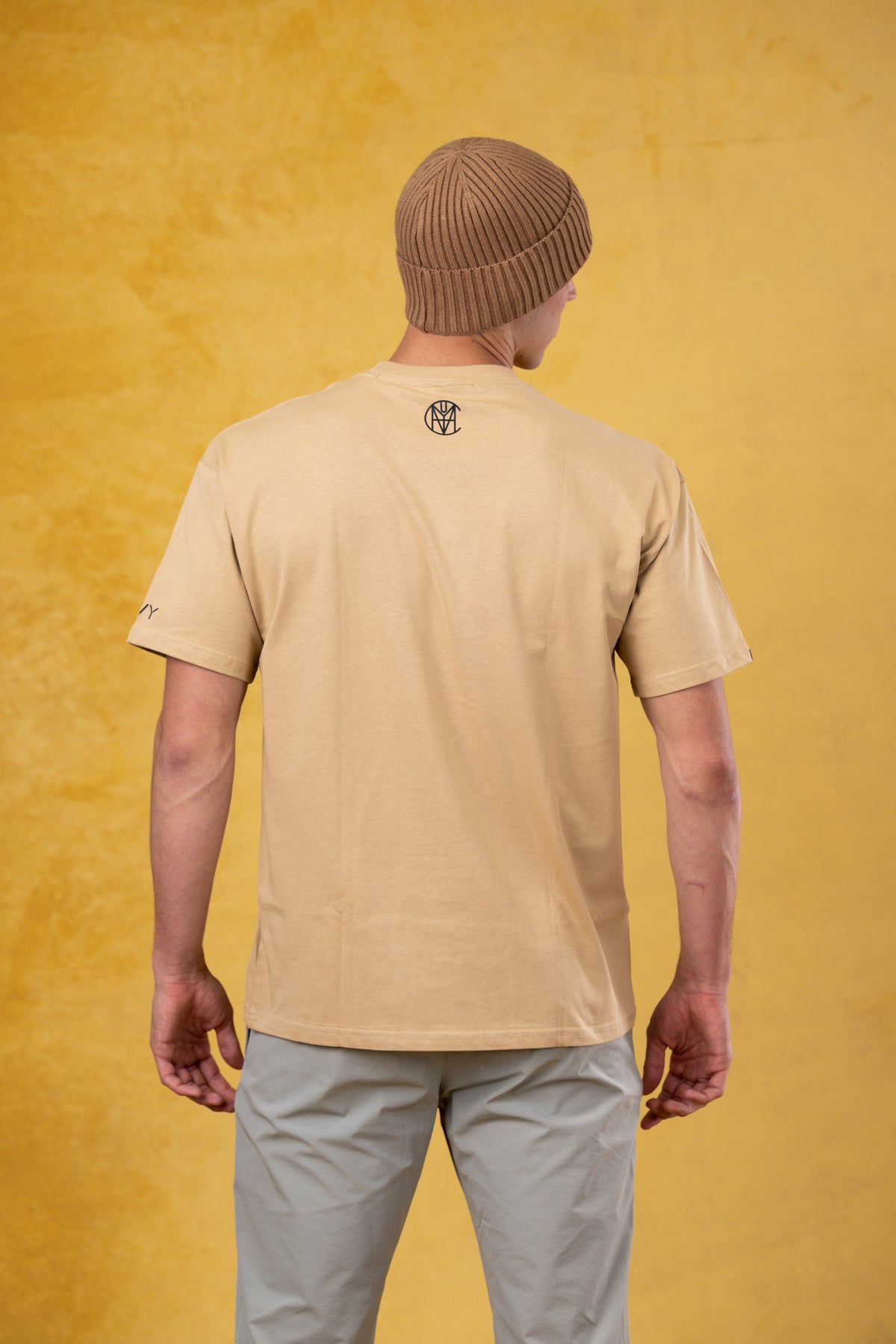 CRKSOLY. Men Faith Tan Oversize Tee, product photo 6