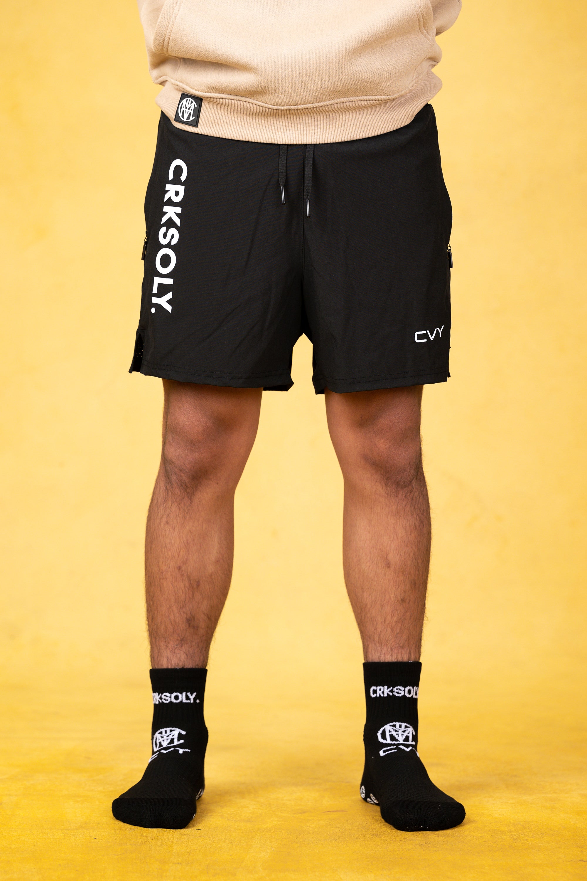 CRKSOLY. Youth Black Shorts, product photo 1