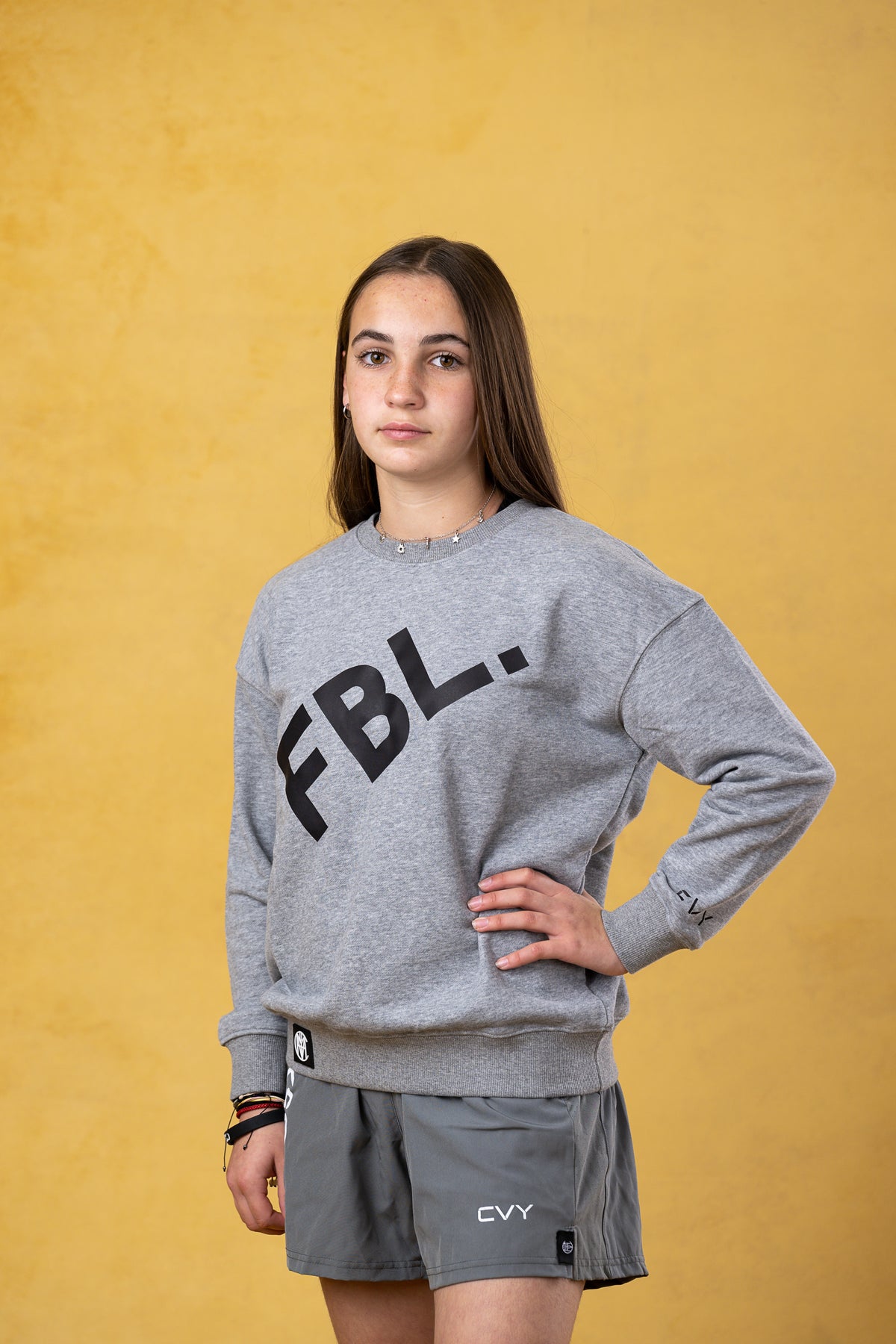 FBL. Youth Heather Grey Crewneck, product photo 4