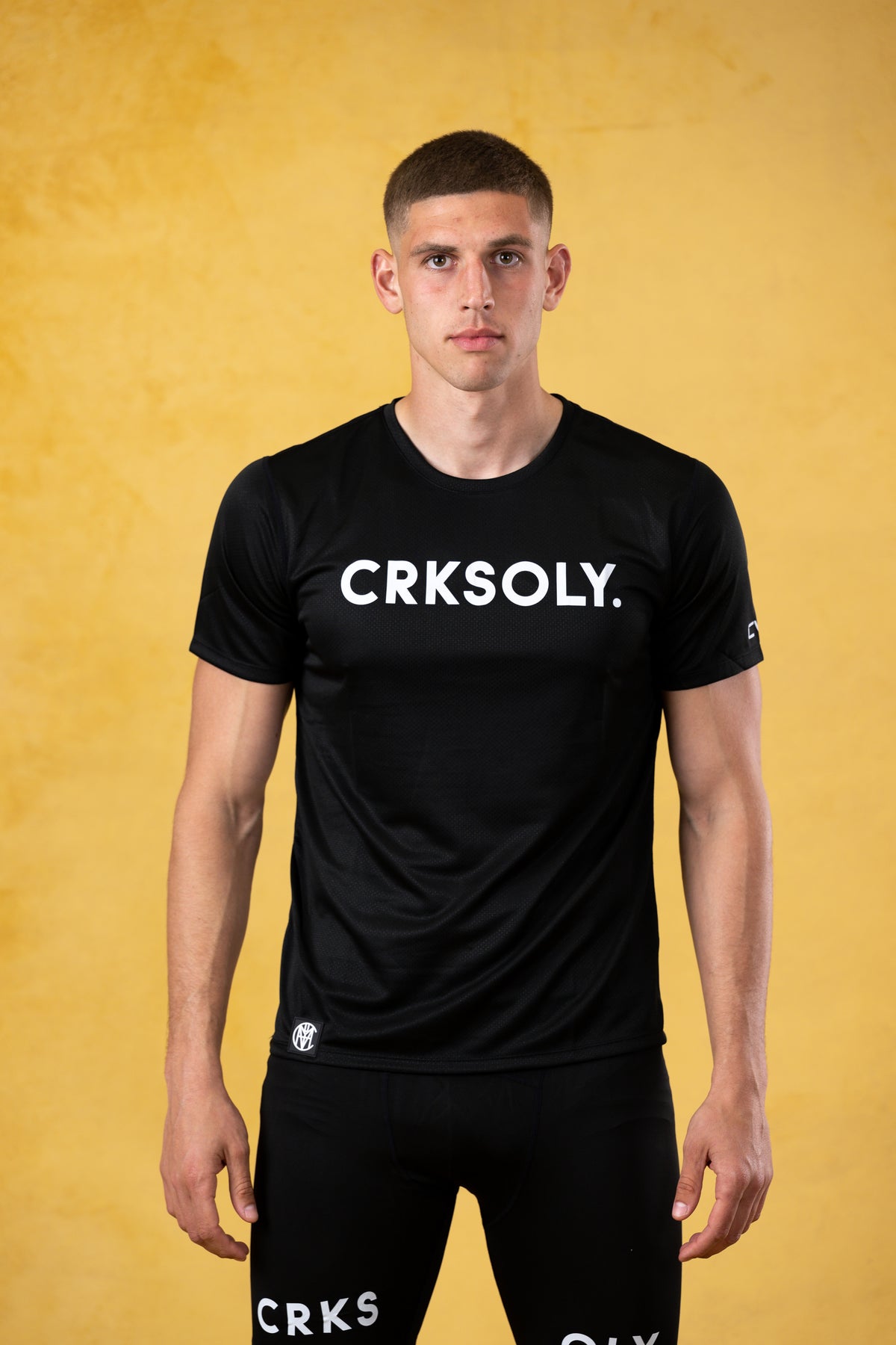 CRKSOLY. Men Black Training Top, product photo 1