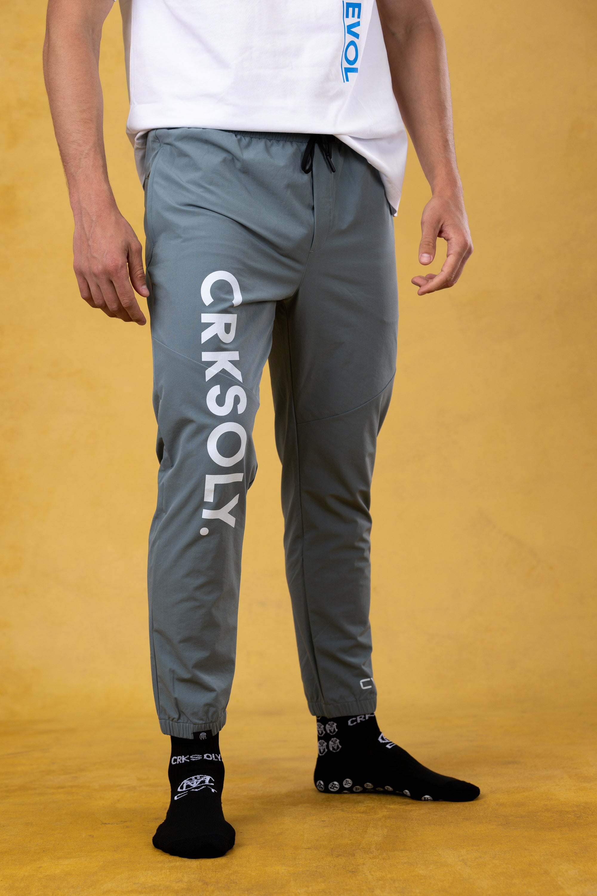 CRKSOLY. Men Light Blue Windbreaker Pants, product photo 3