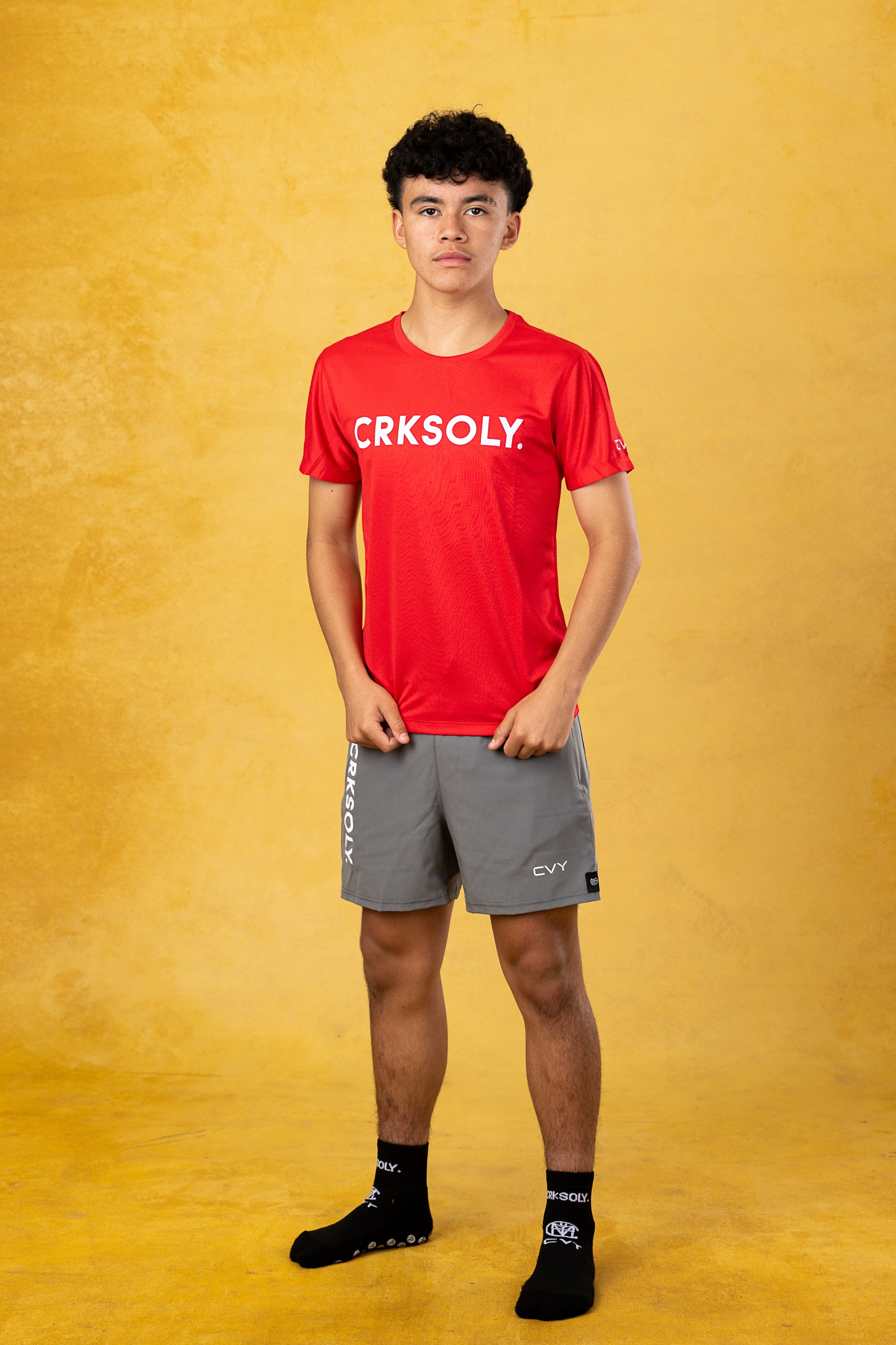 CRKSOLY. Youth Red Training Top, product photo 3