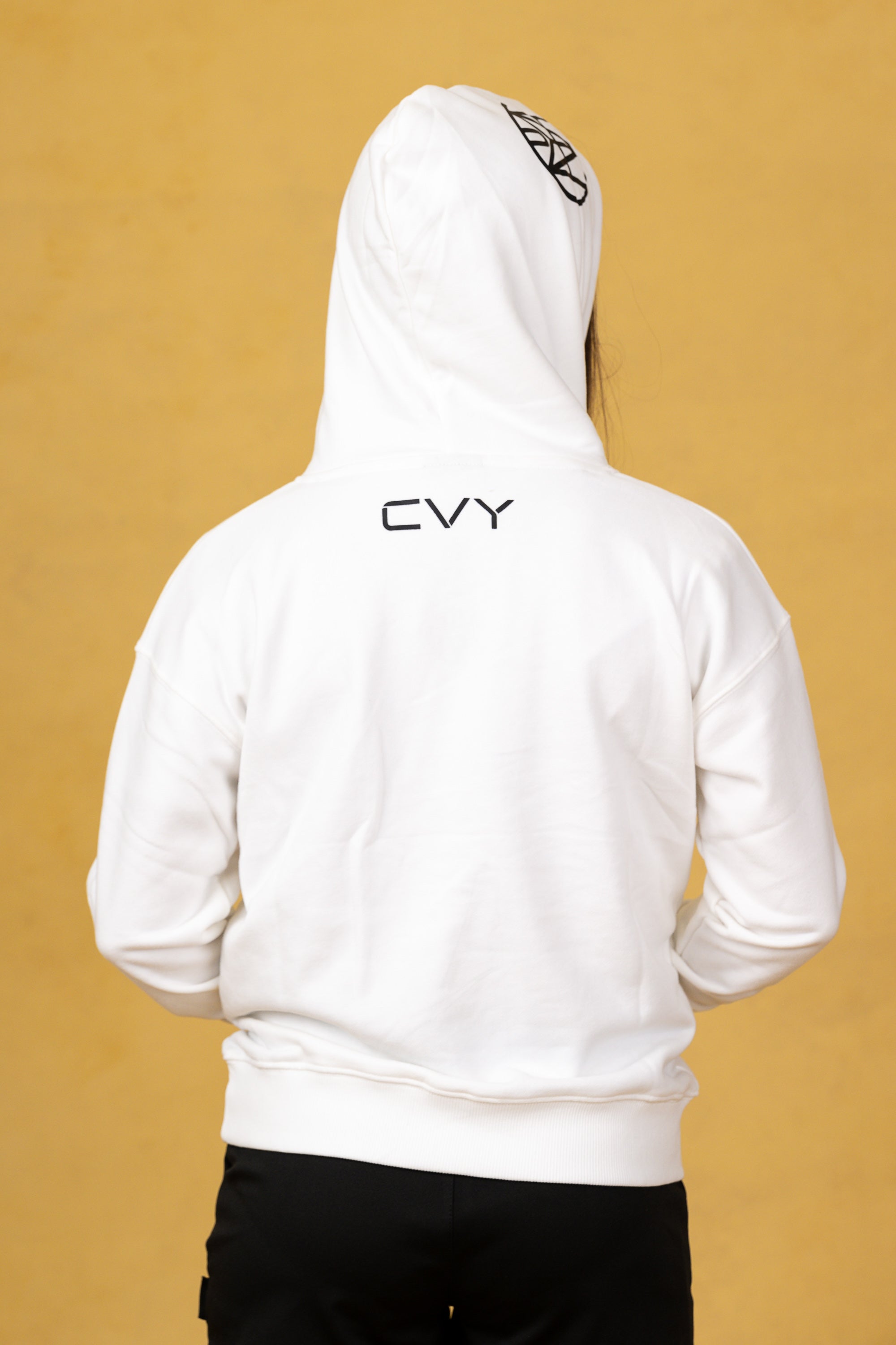 CRKSOLY. Youth White Hoodie, product photo 9