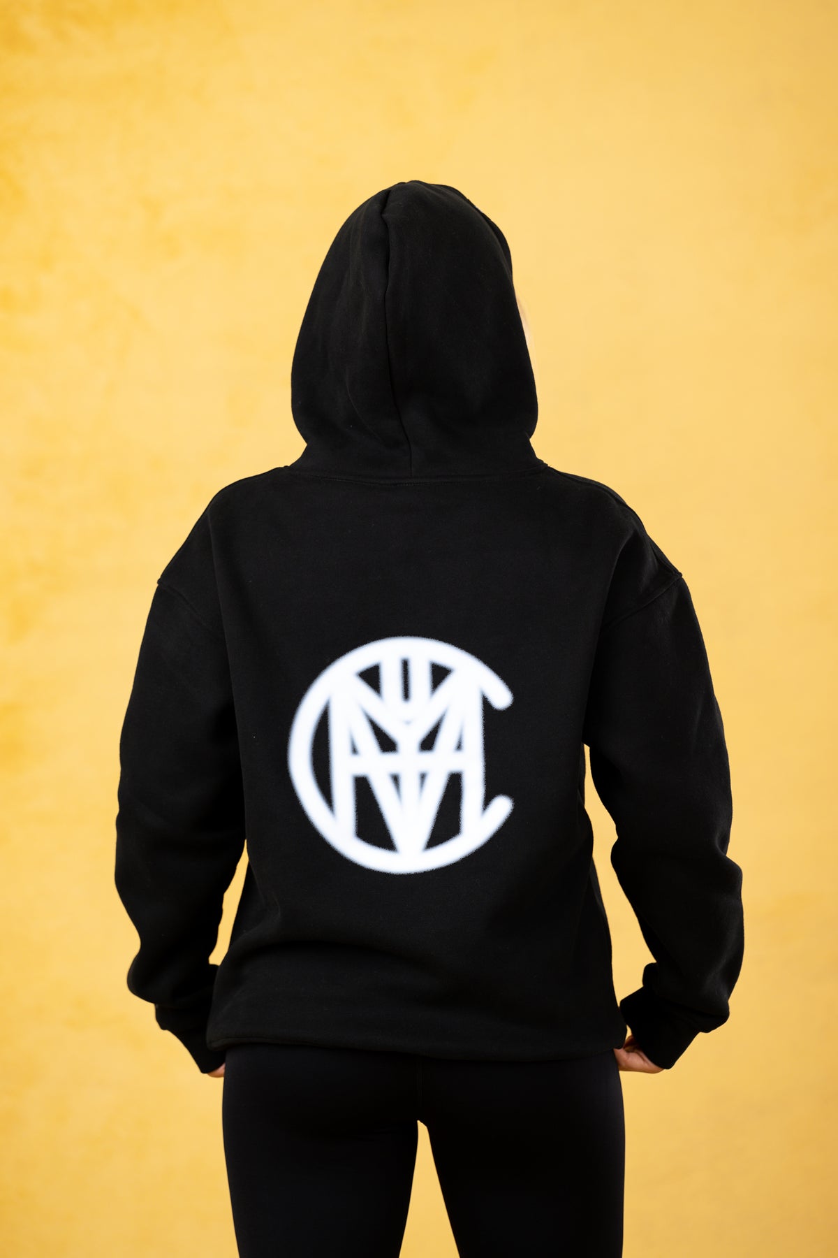 CVYLA Women Blurred Black Hoodie, product photo 6
