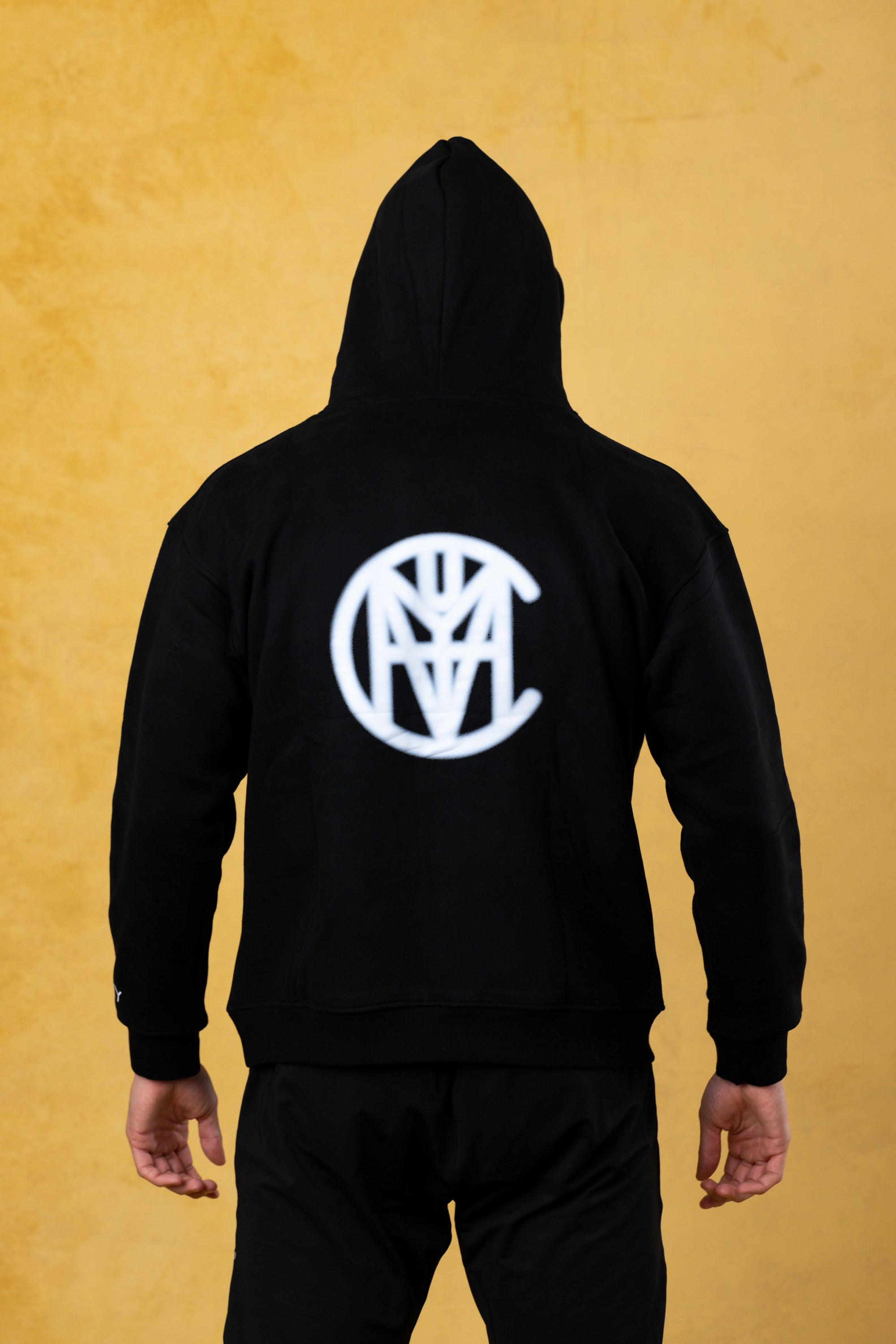 CVYLA Men Blurred Black Hoodie, product photo 7
