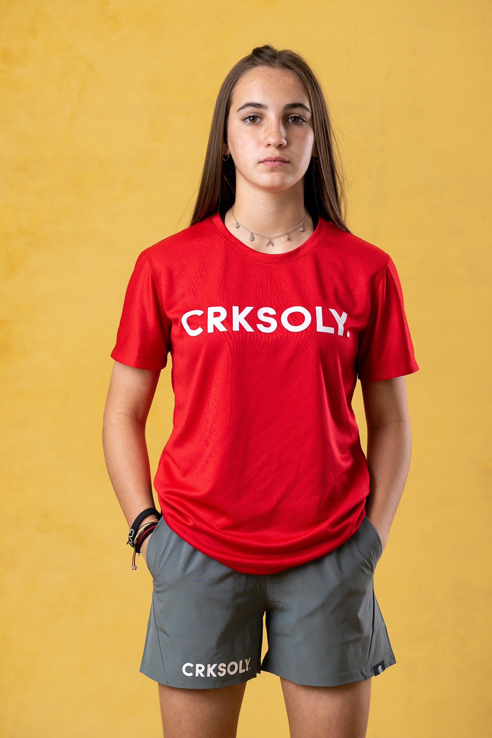CRKSOLY. Youth Red Training Top, product photo 4