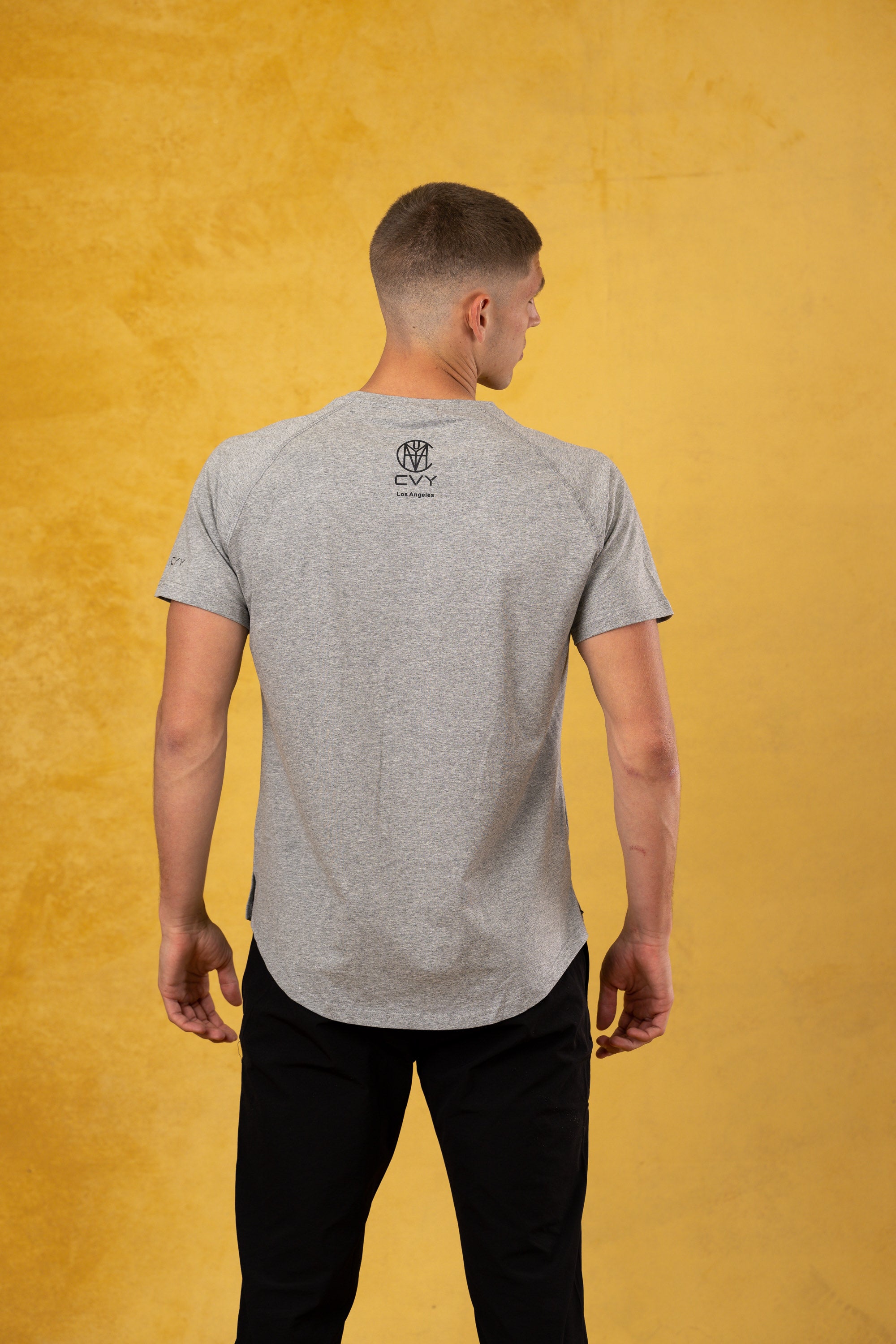 CRKSOLY. Men Gray Cotton-Elastic Tee, product photo 6