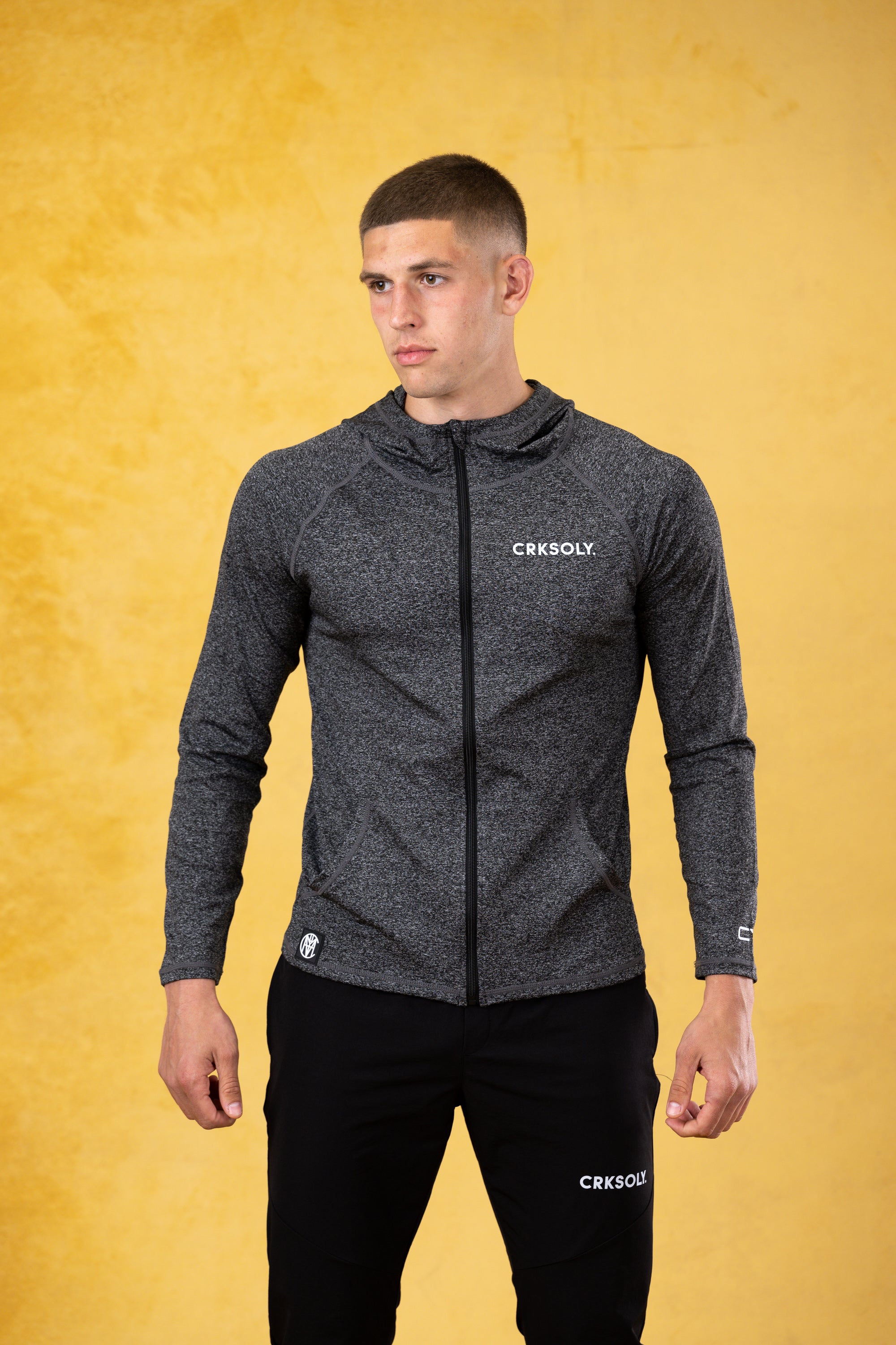 CRKSOLY. Men Dark Gray Full-Zip Jacket, product photo 4