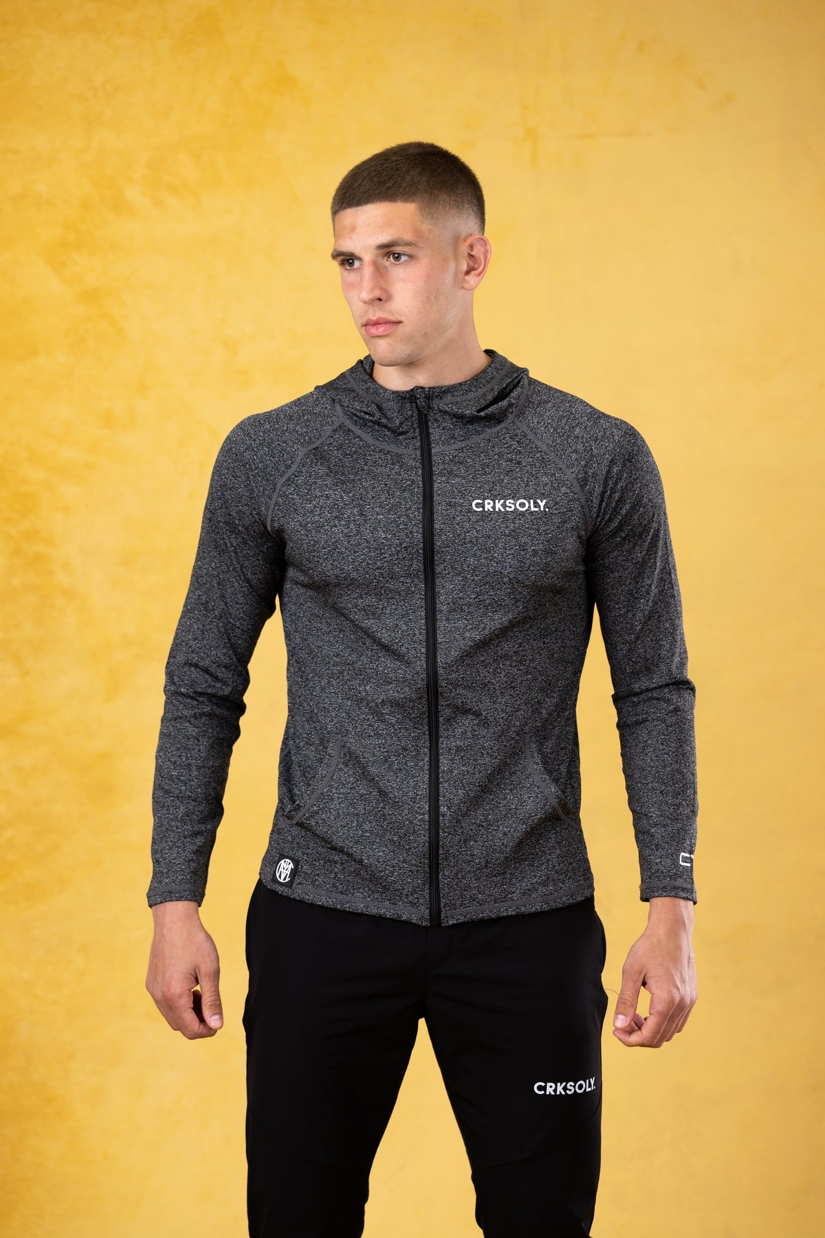 CRKSOLY. Men Dark Gray Full-Zip Jacket, product photo 4