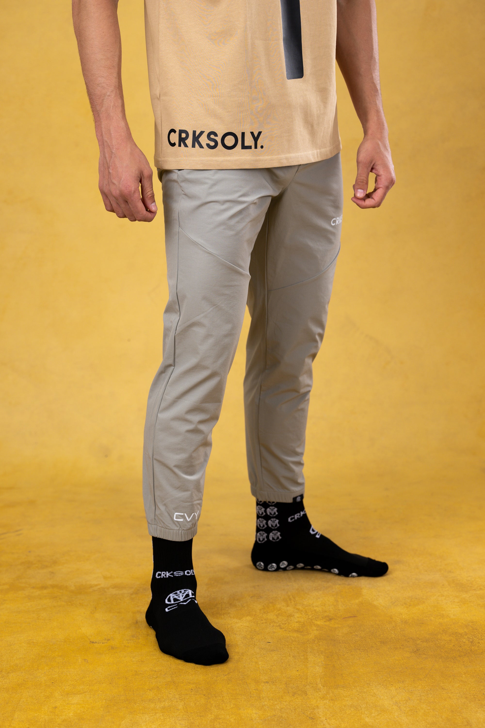 CRKSOLY. Men Tan Windbreaker Pants, product photo 5