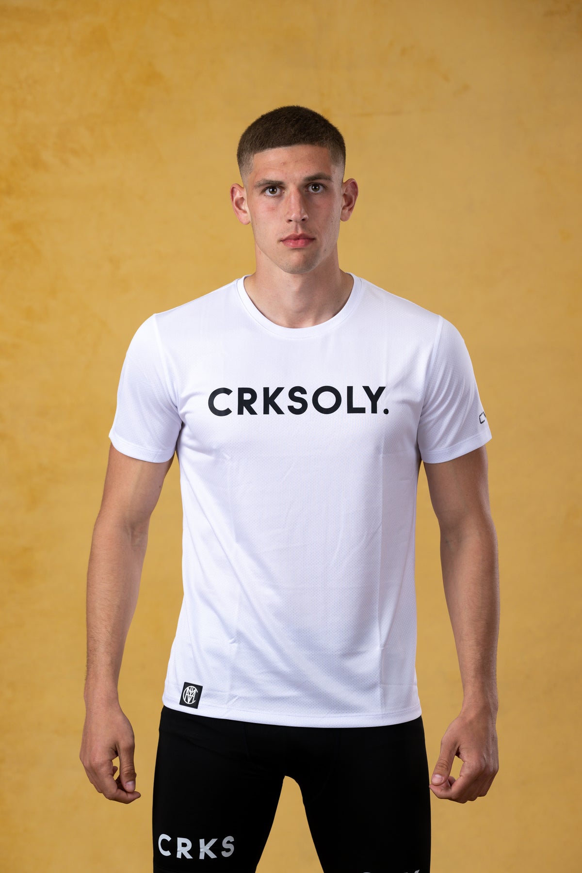 CRKSOLY. Men White Training Top, product photo 1