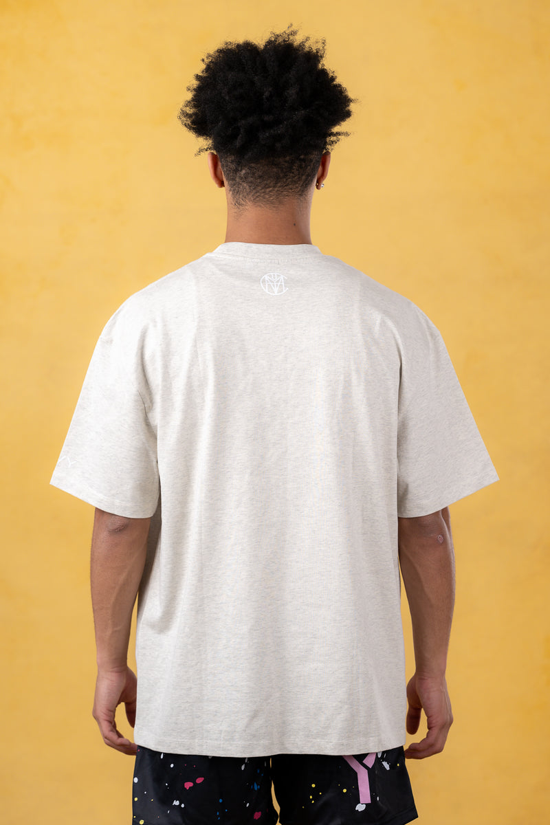 CRKSOLY. Oat Gray Cotton T-Shirt