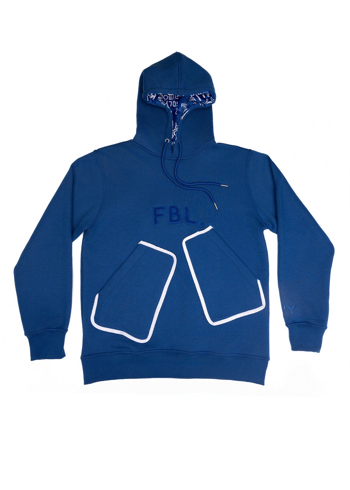 FBL. Men Blue Pocket Hoodie, product photo 2