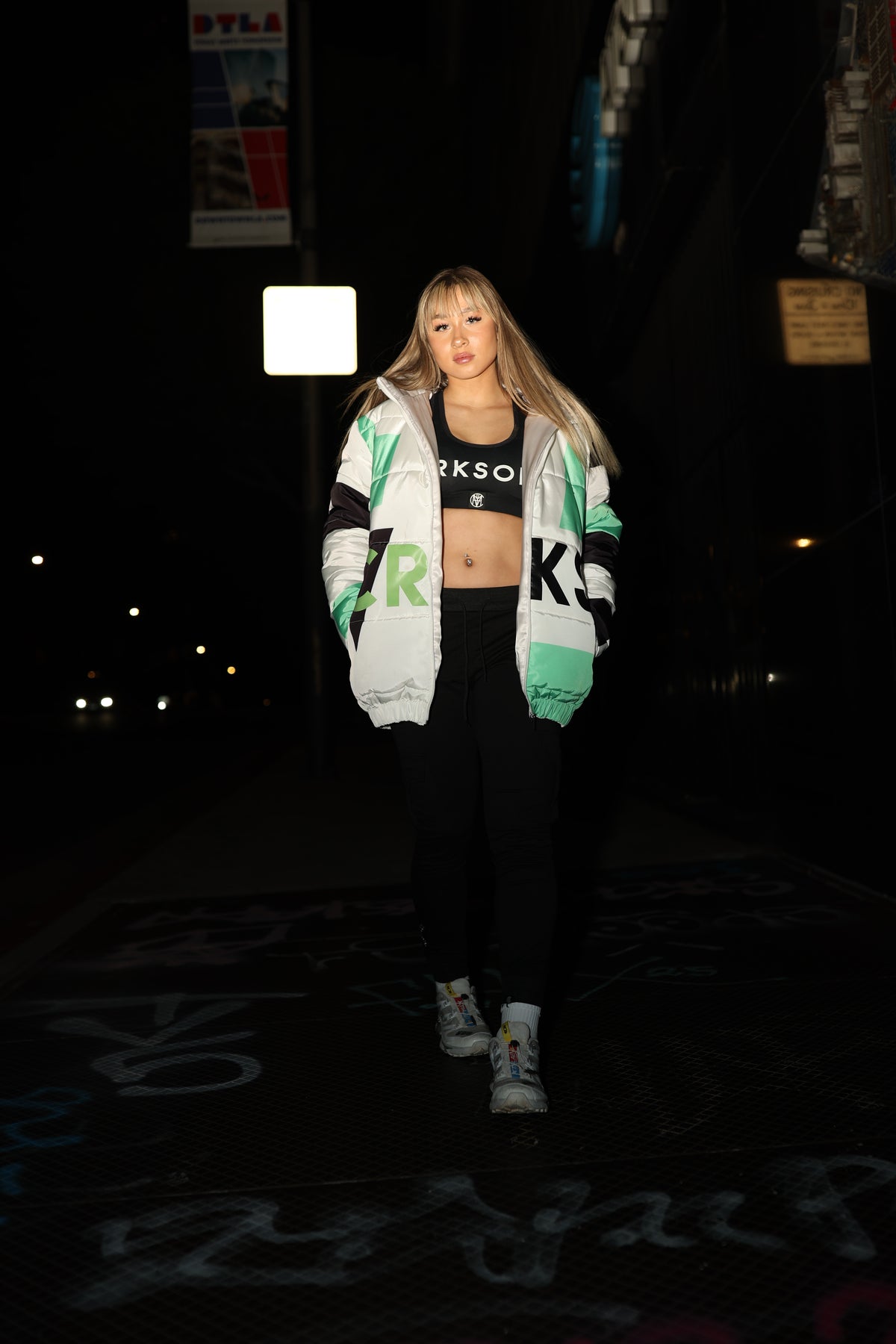 CVY athlete on a Los Angeles street at night