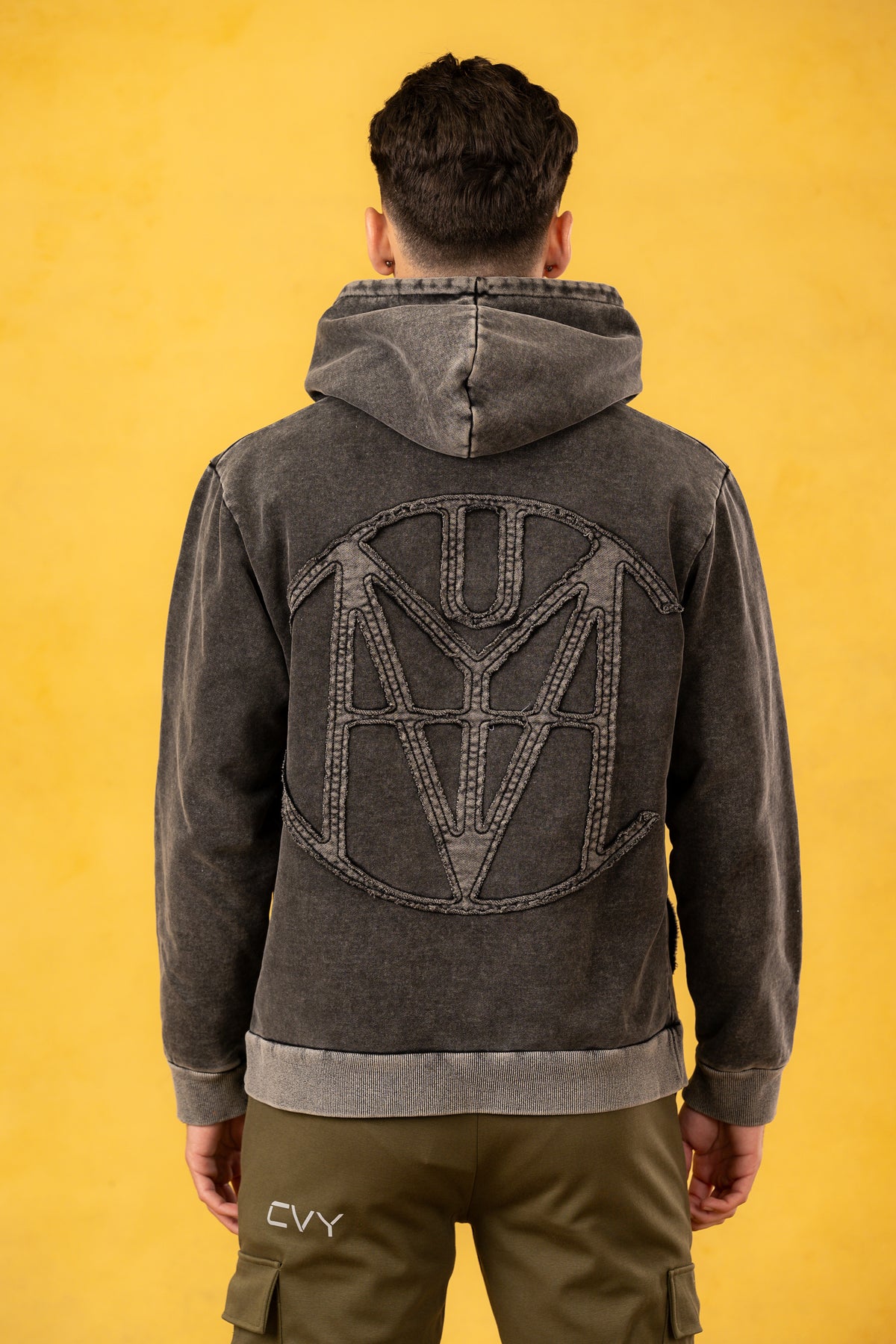 CRKSOLY. Men X Faded Wash Hoodie, product photo 5