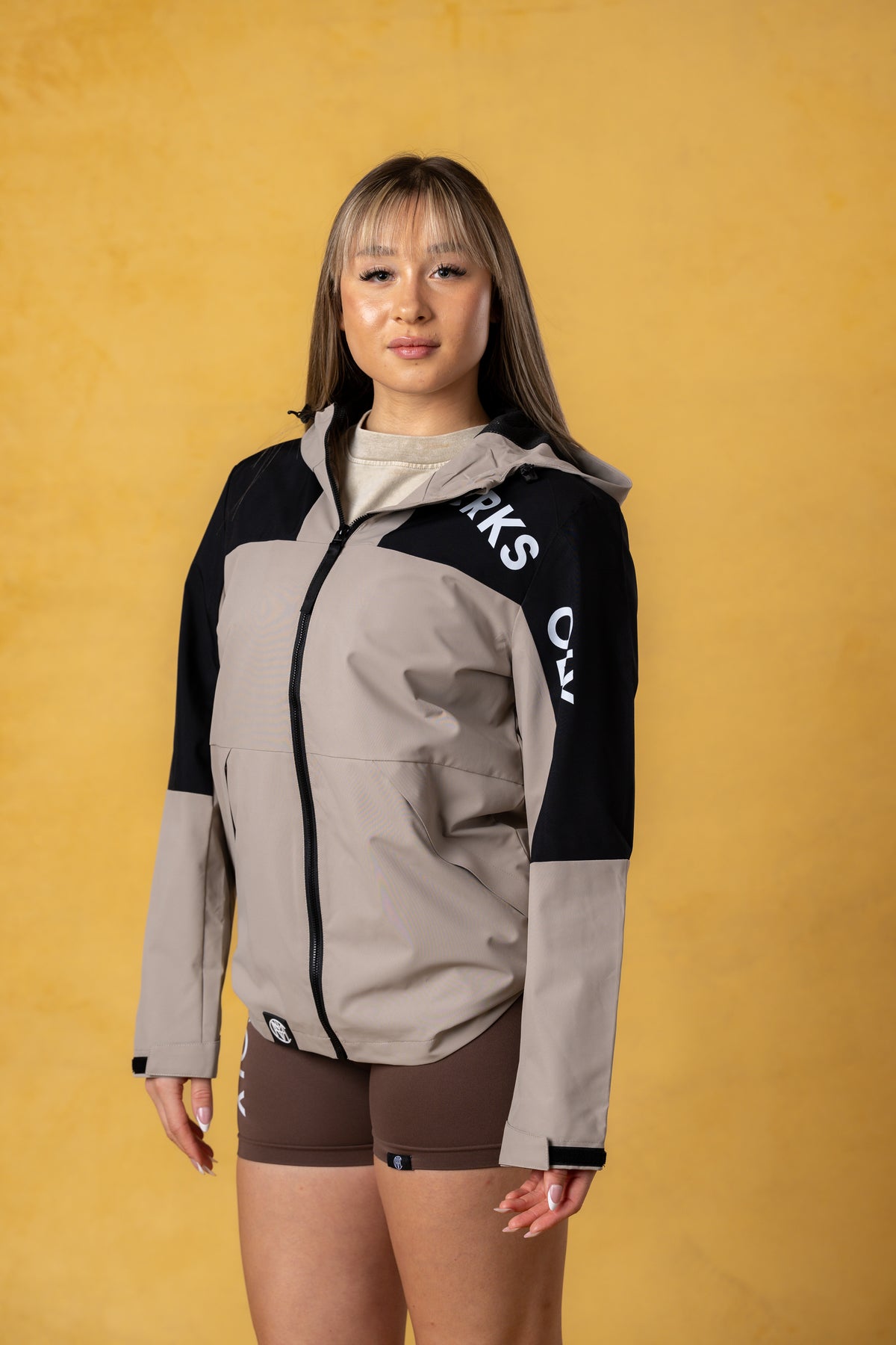 CRKSOLY. Women Tan Windbreaker Jacket, product photo 4