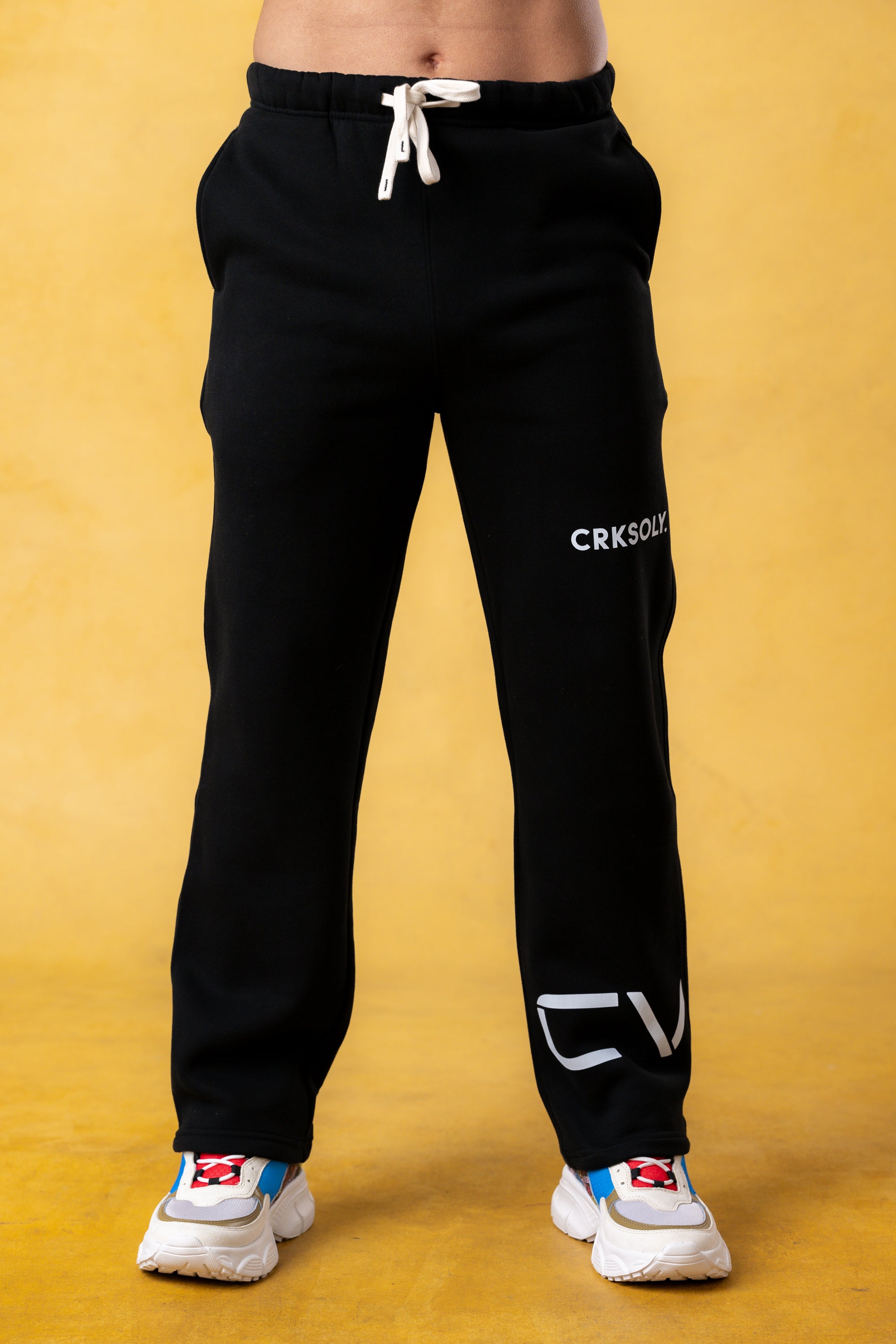 CRKSOLY. Men Cut-Off Sweatpants