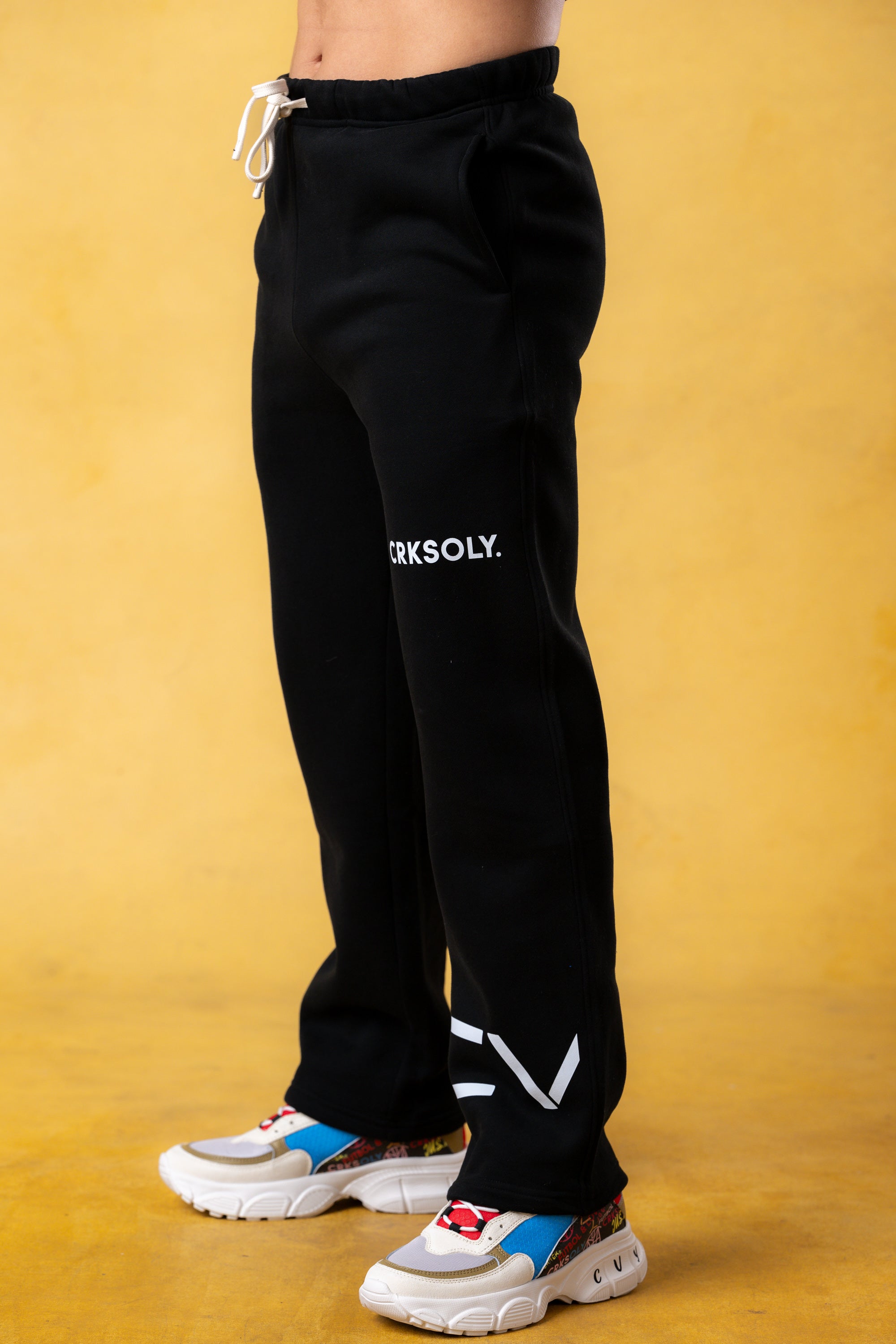 CRKSOLY. Men Cut-Off Sweatpants