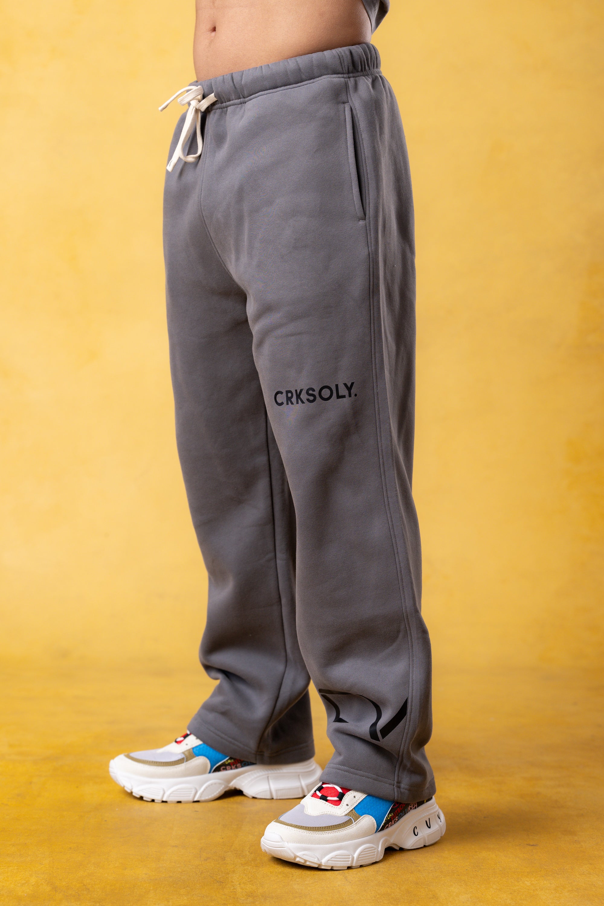 CRKSOLY. Men Cut-Off Sweatpants