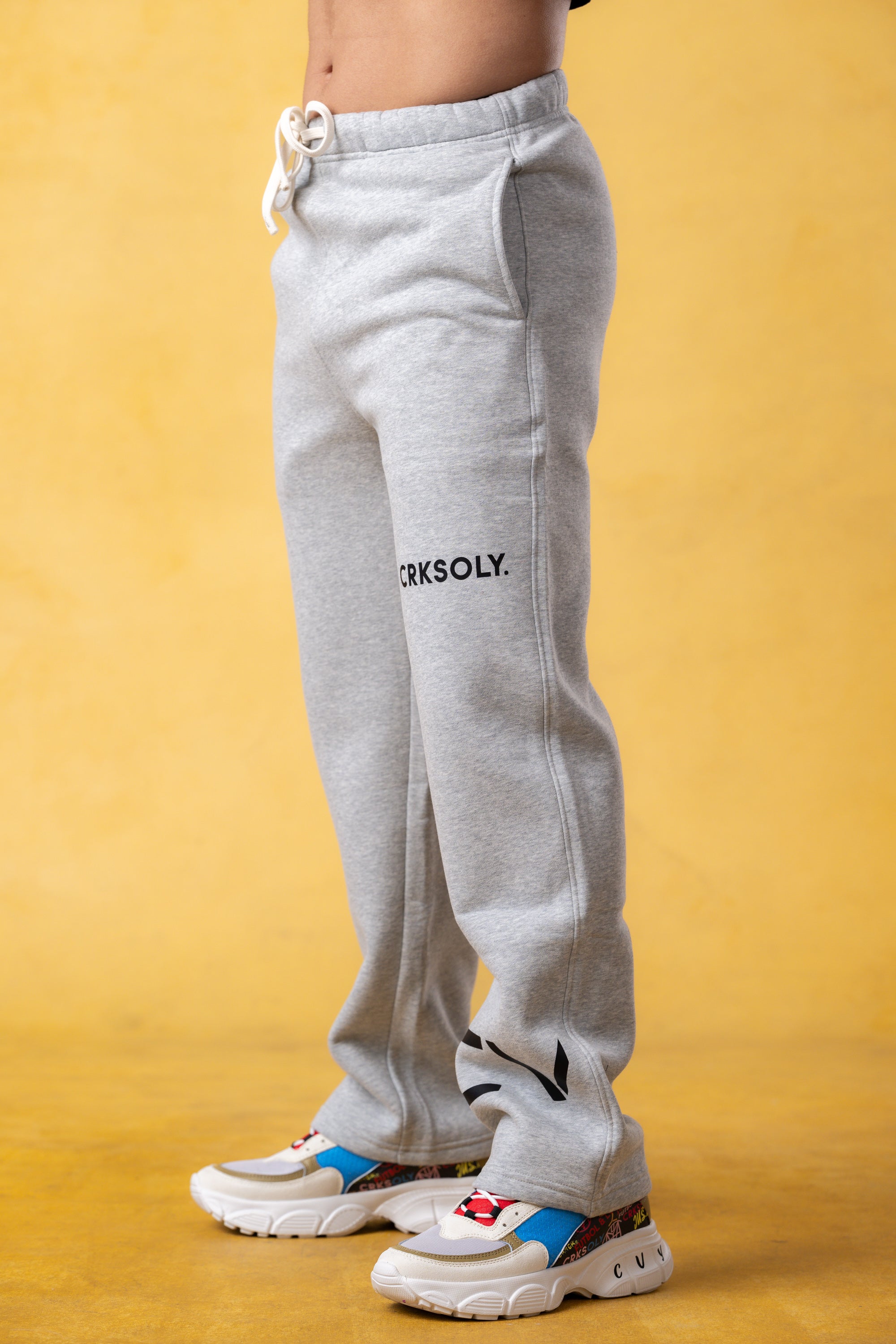 CRKSOLY. Men Cut-Off Sweatpants