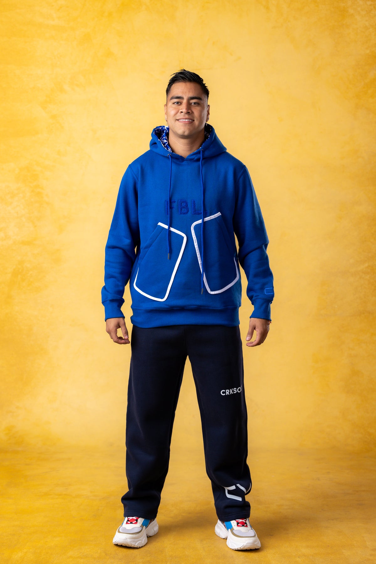 FBL. Men Blue Pocket Hoodie, product photo 5