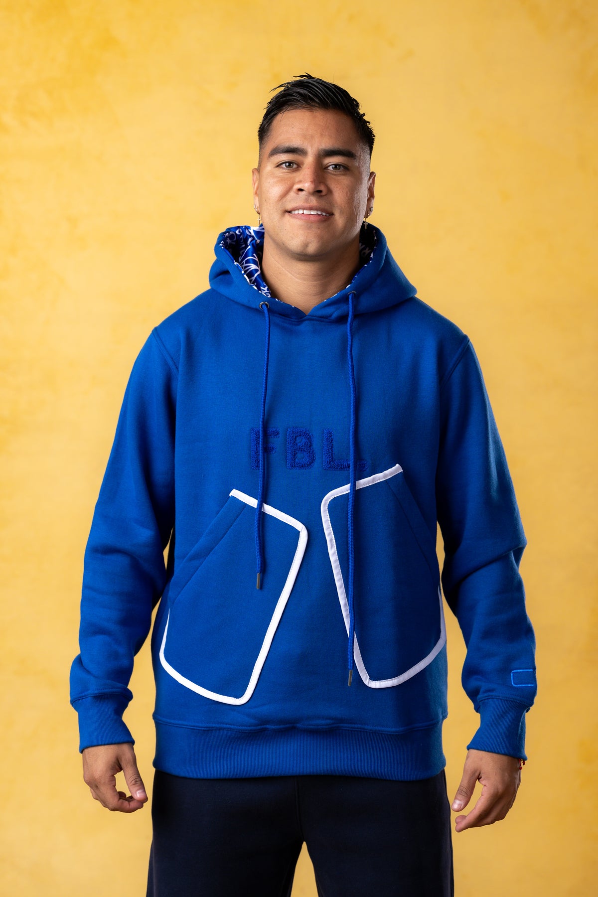 FBL. Men Blue Pocket Hoodie, product photo 1