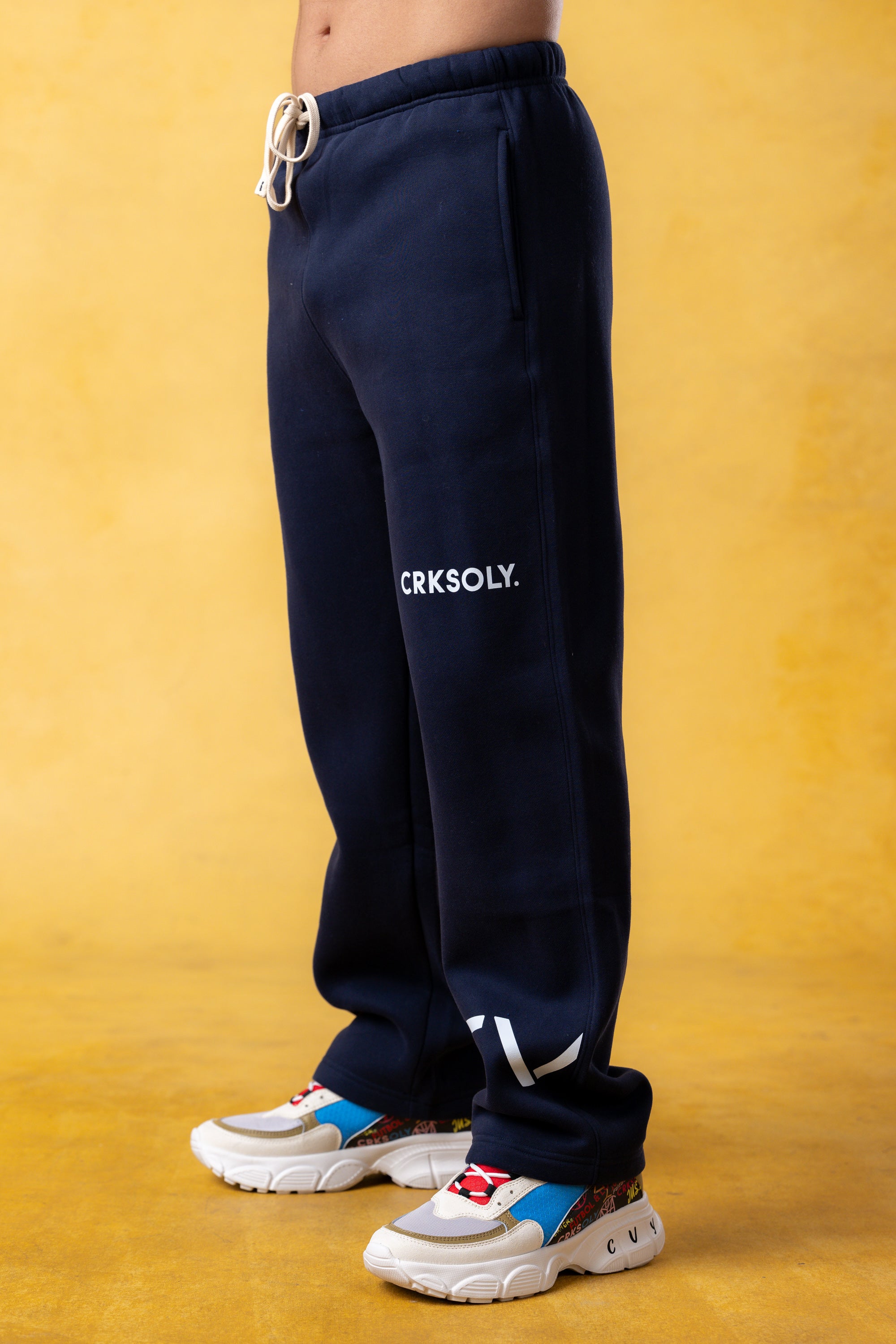 CRKSOLY. Men Cut-Off Sweatpants