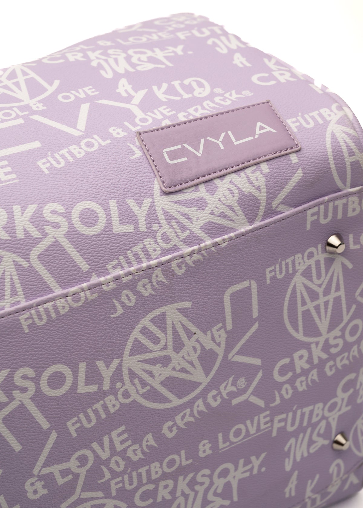 CRKSOLY. Latin Lavender Leather Duffle Bag, product photo 7