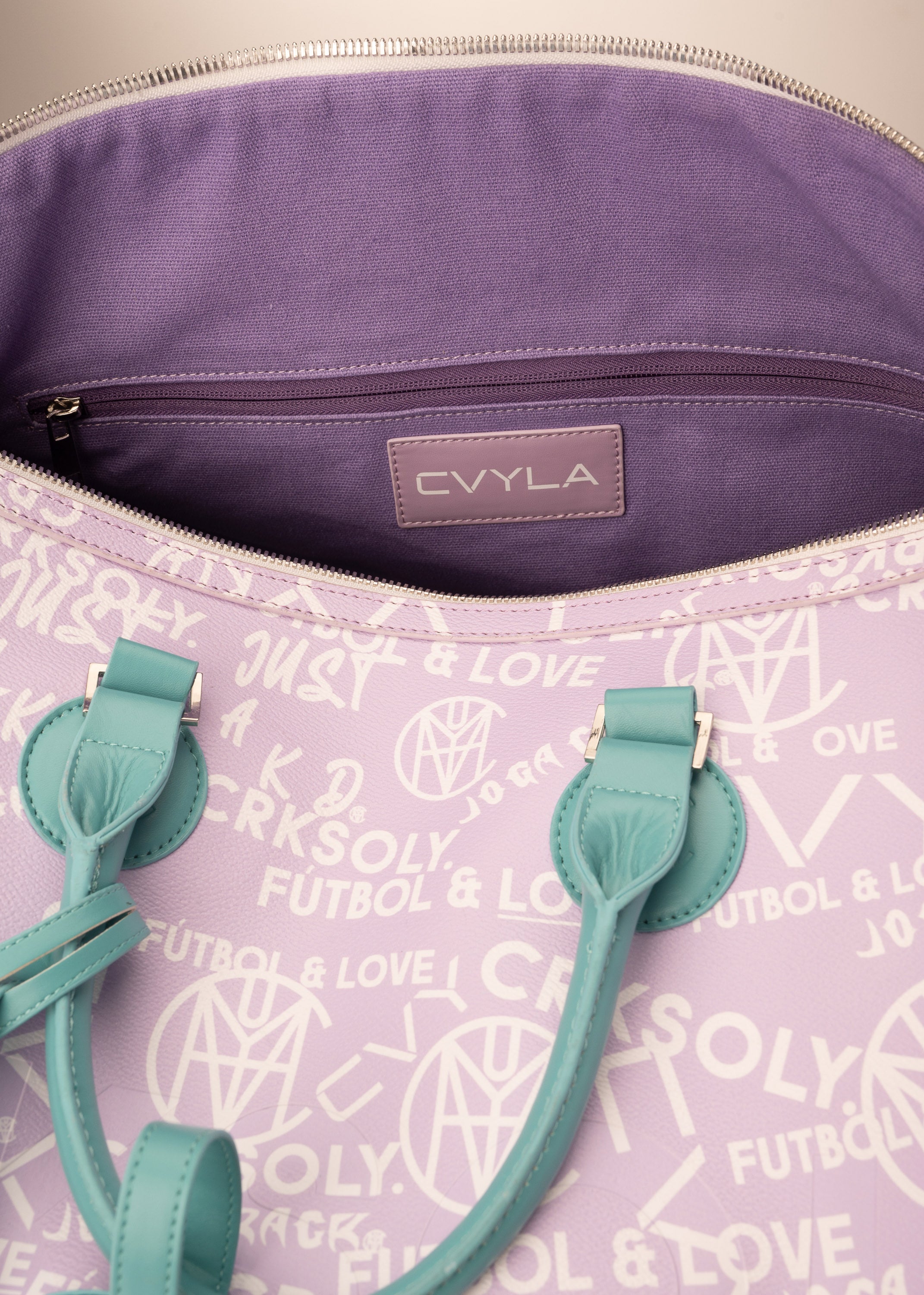 CRKSOLY. Bolso de mano de piel color lavanda latina