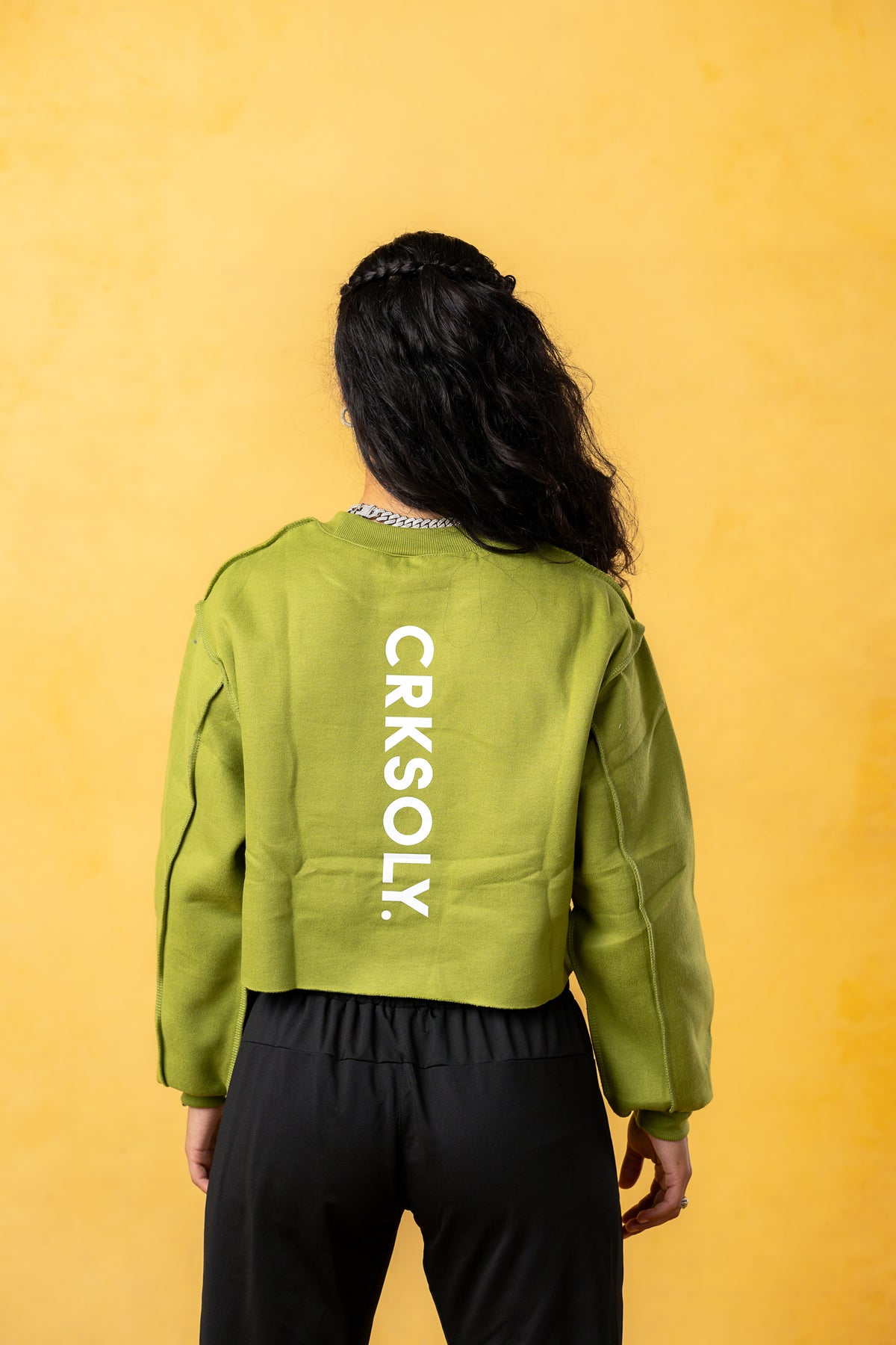 FBL. Women Oversize Match Green Crop-top Crewneck, product photo 6