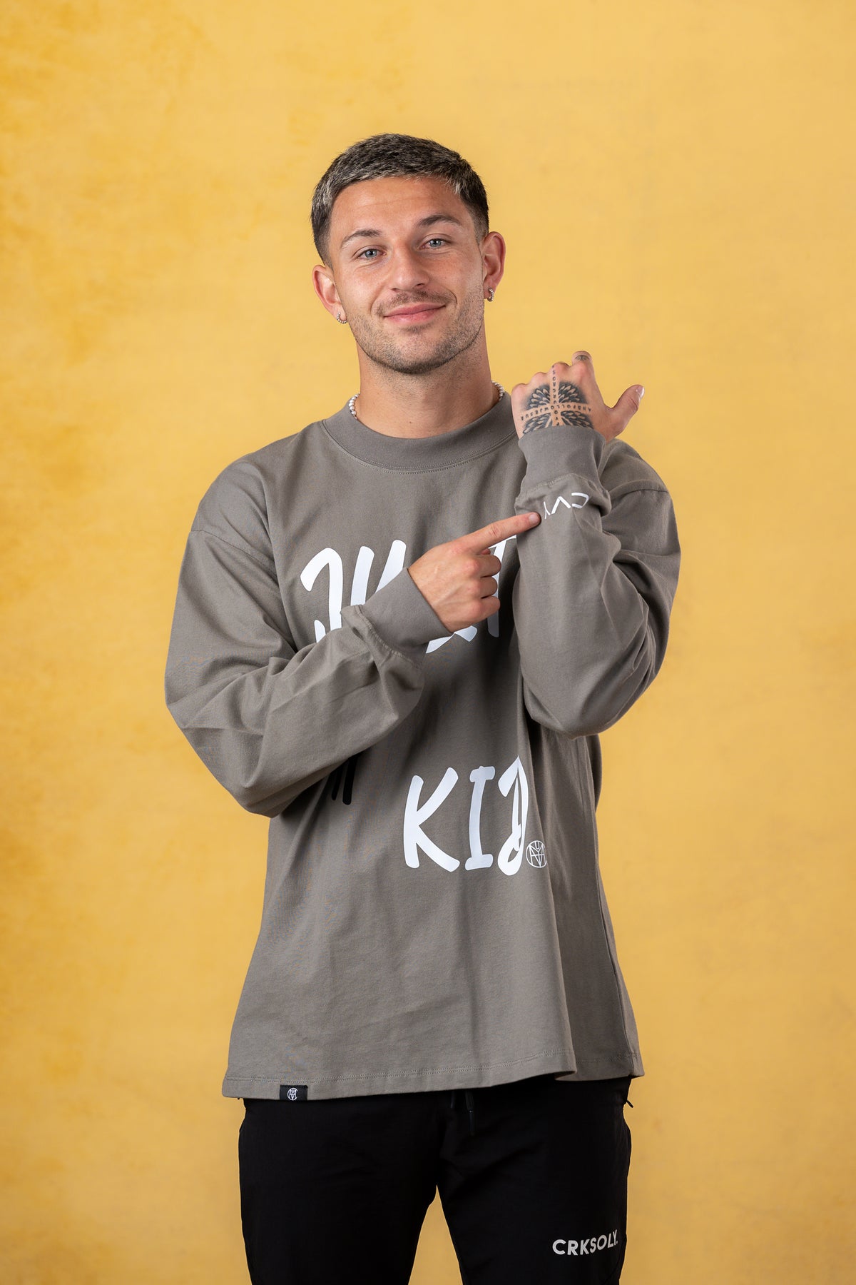 Just A Kid. Faded Olive Long Sleeve, product photo 5