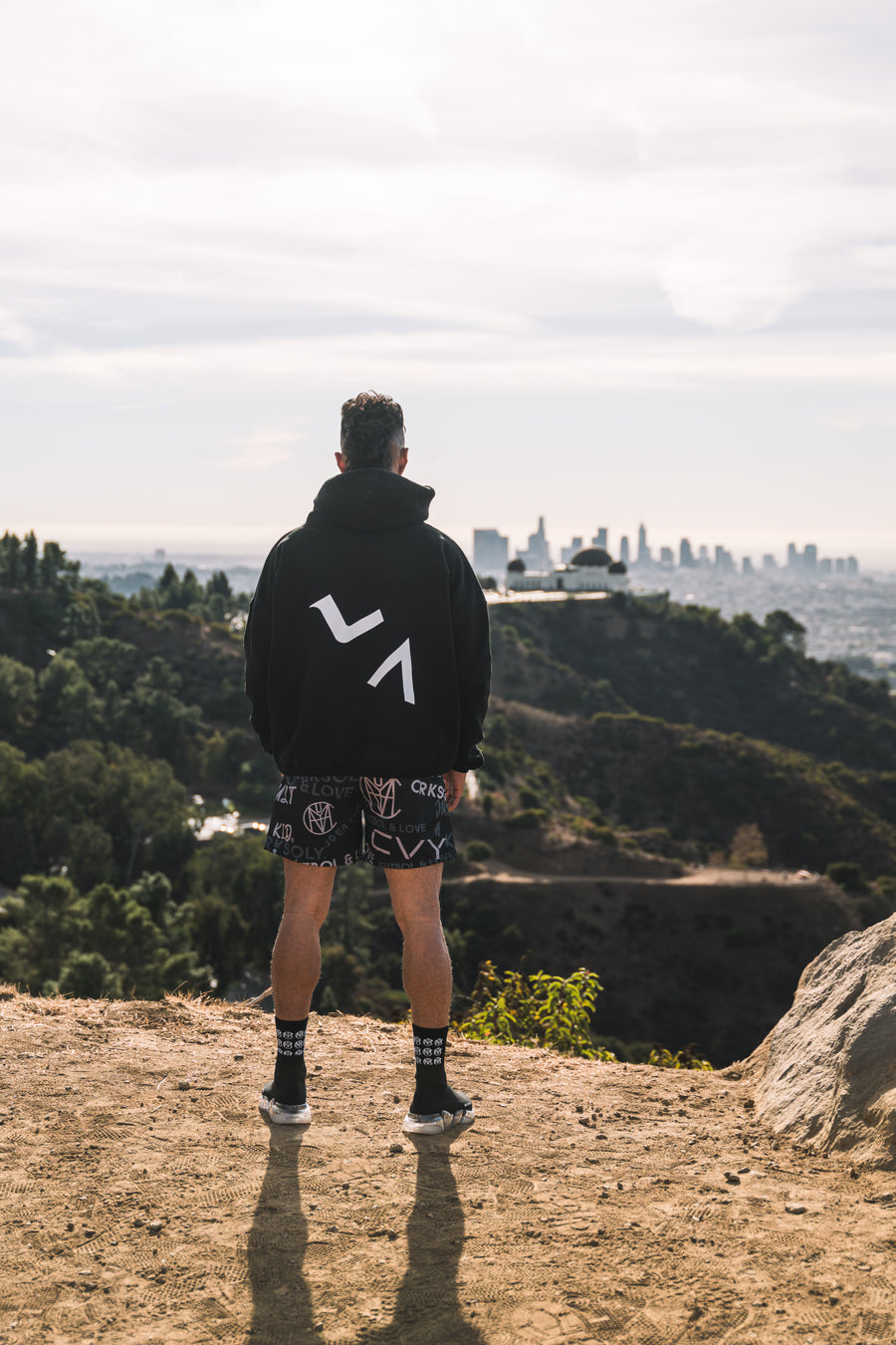 CVY athlete overlooking Los Angeles from the hills