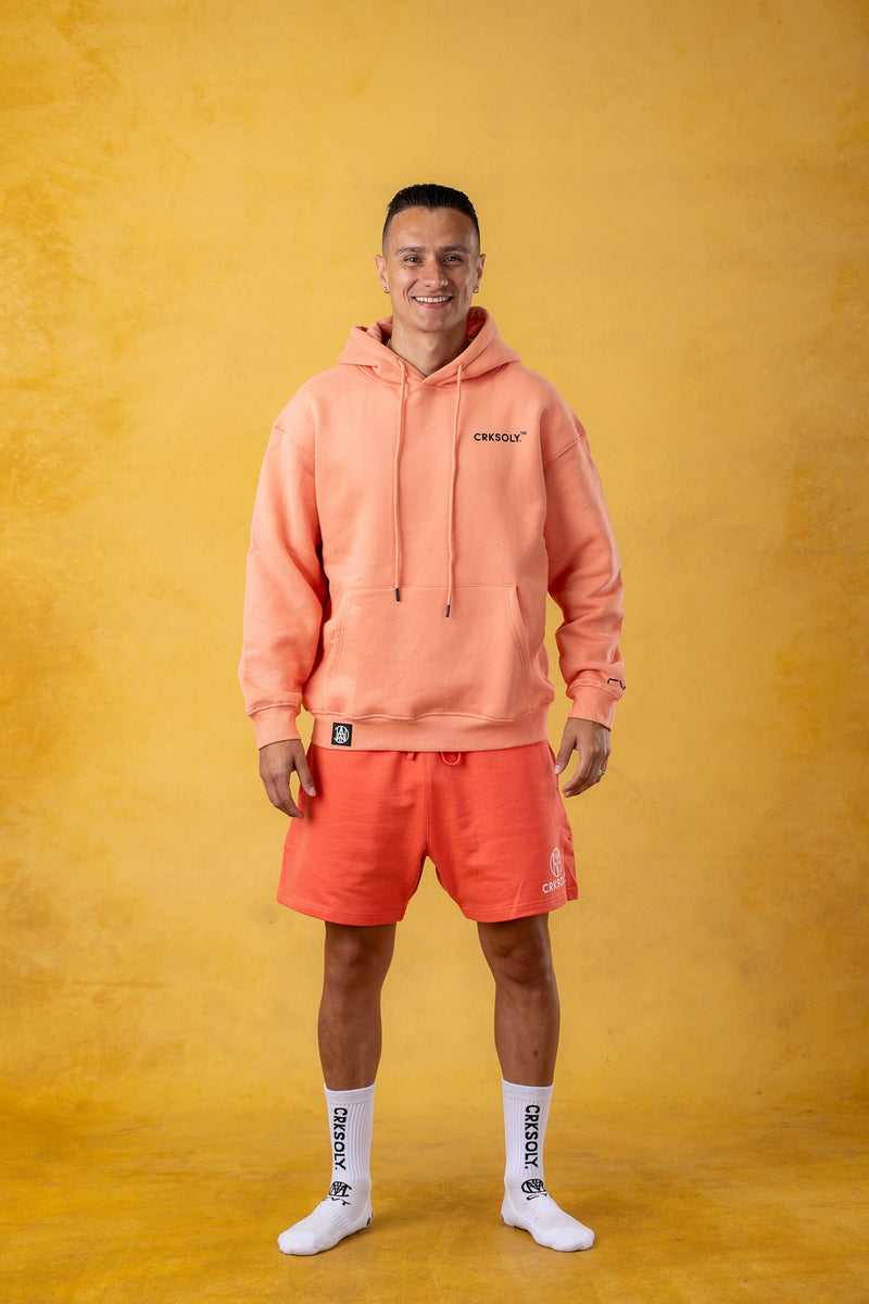 CRKSOLY. Coral Cotton Sweat Shorts