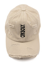 CRKSOLY. Ripped Tan Dad Hat