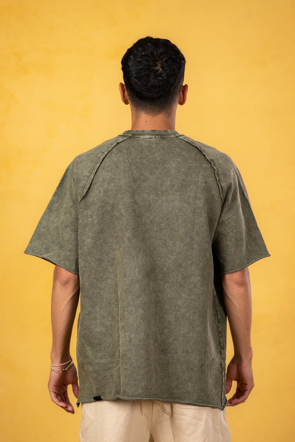 CRKSOLY. Men x CVYLA Green Oversize Tee, product photo 7