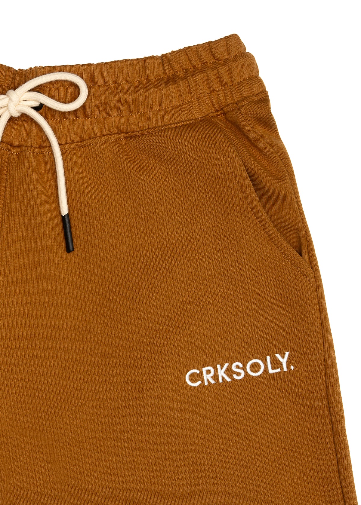 CRKSOLY. Men Brown Cotton Sweatshort, product photo 3