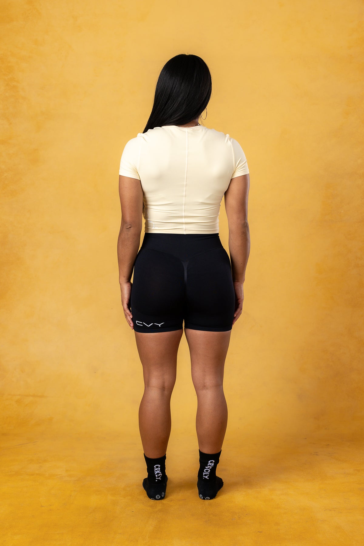 CRKSOLY. Women Yellow Silk Training Top, product photo 8