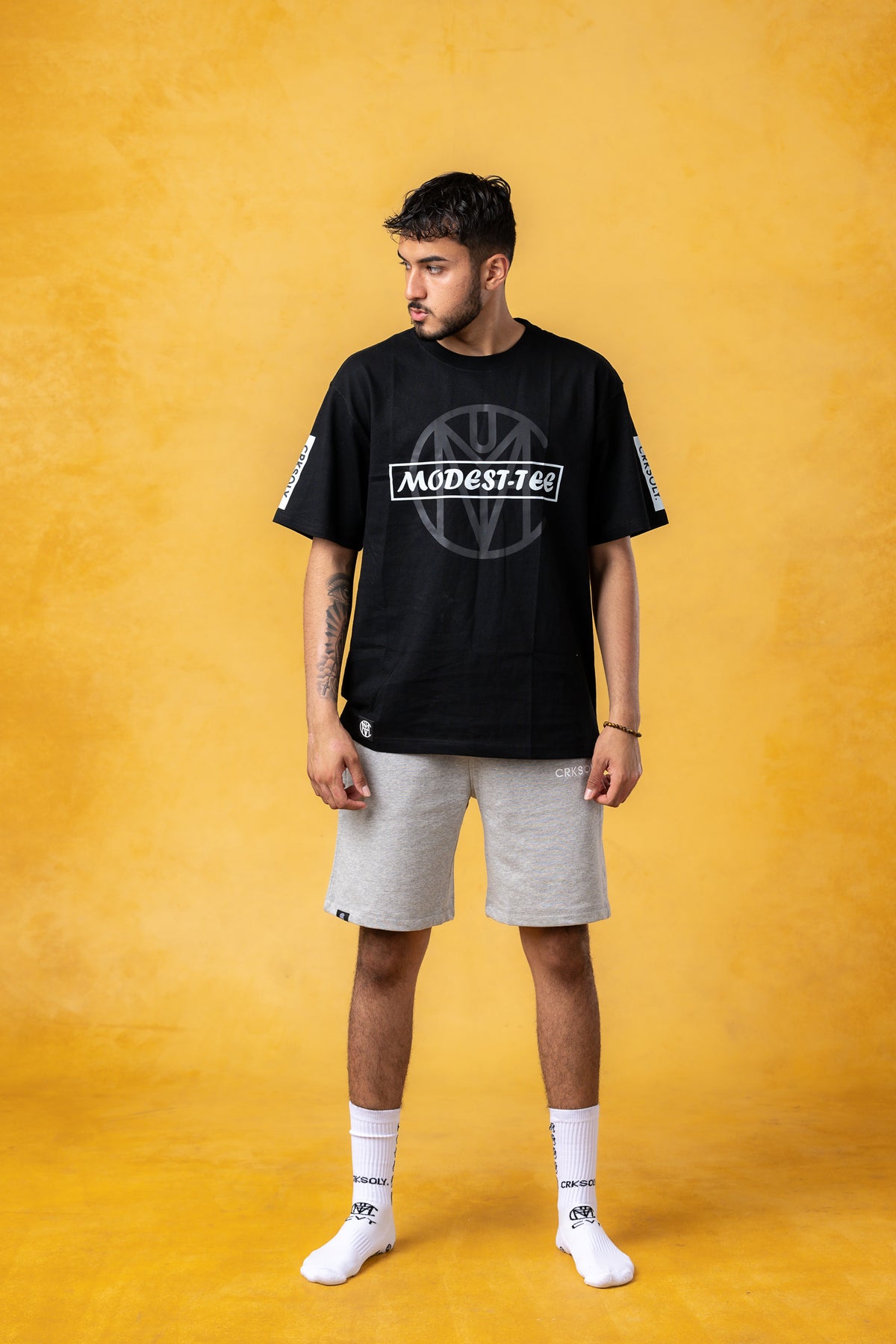 CRKSOLY. Men Black and Teal Modest-Tee, product photo 5