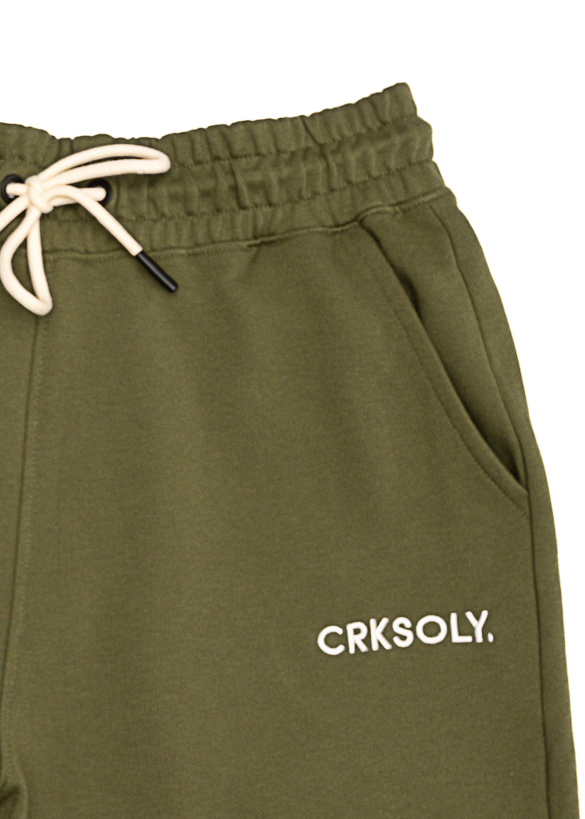 CRKSOLY. Men Military Green Cotton Sweatshort, product photo 3