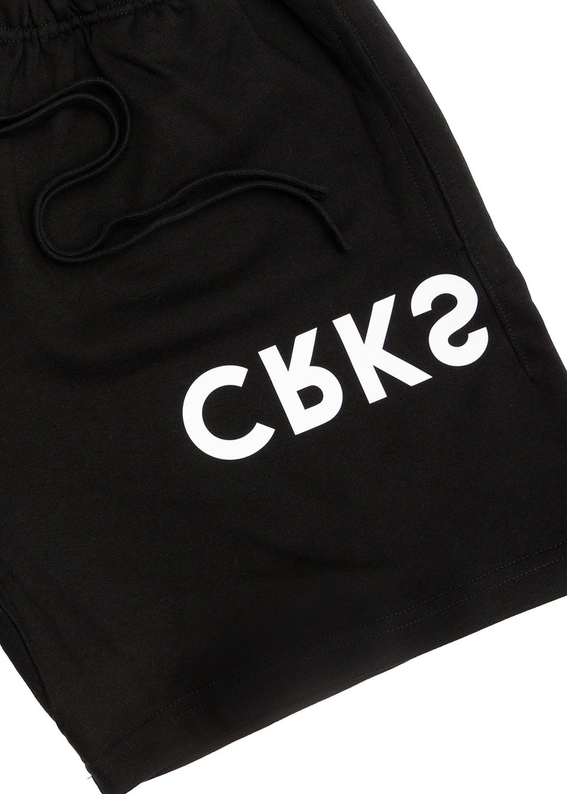 CRKSOLY. Black Cotton Sweat Shorts