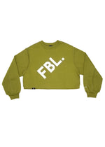 FBL. Oversize Match Green Crop-top Crewneck