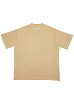 CRKSOLY. Men Oversized Cream Blur Cotton Tee