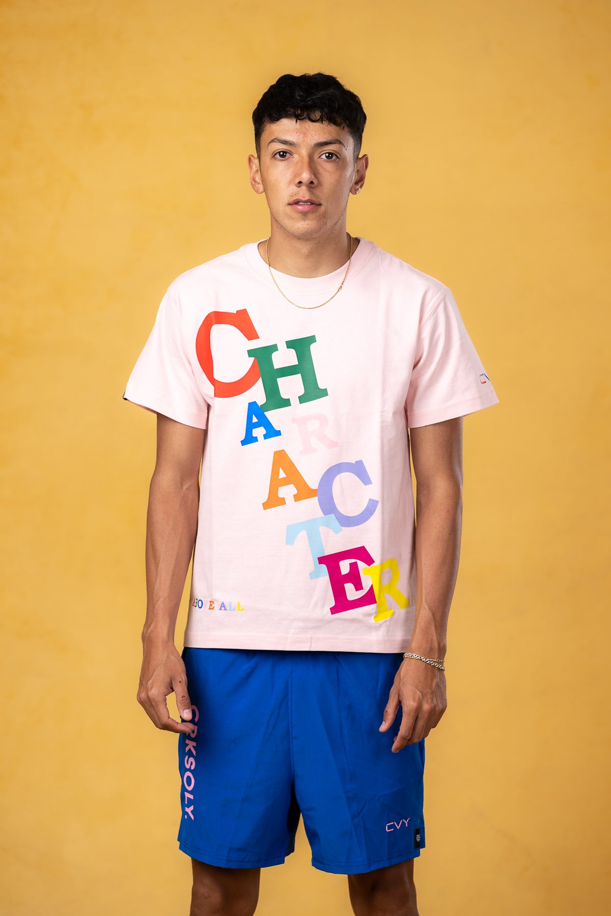 Men Character Streetwear Style Pink T-Shirt, product photo 1