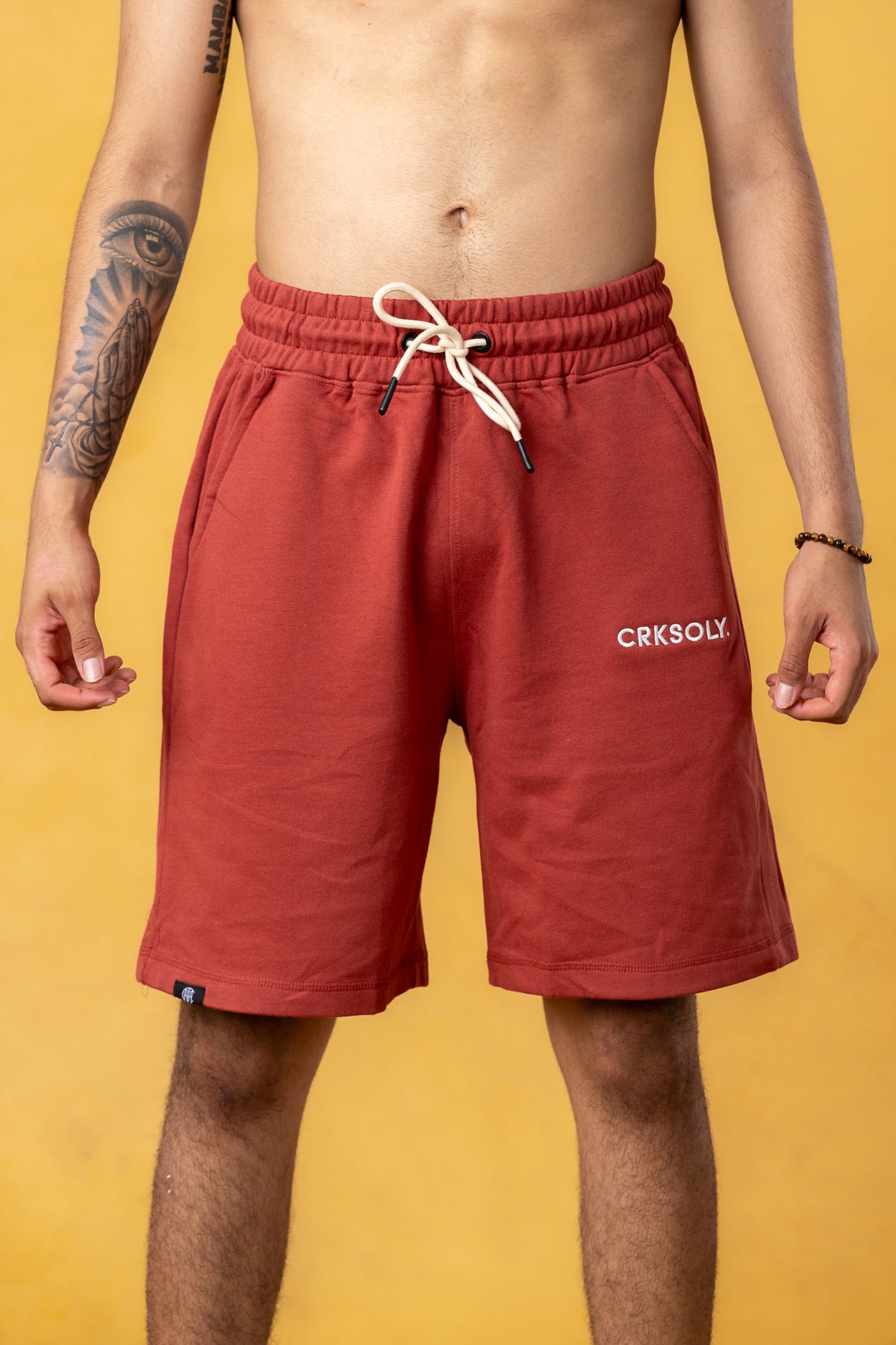 CRKSOLY. Men Red Cotton Sweatshort, product photo 1