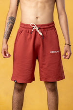 CRKSOLY. Red Cotton Sweatshort